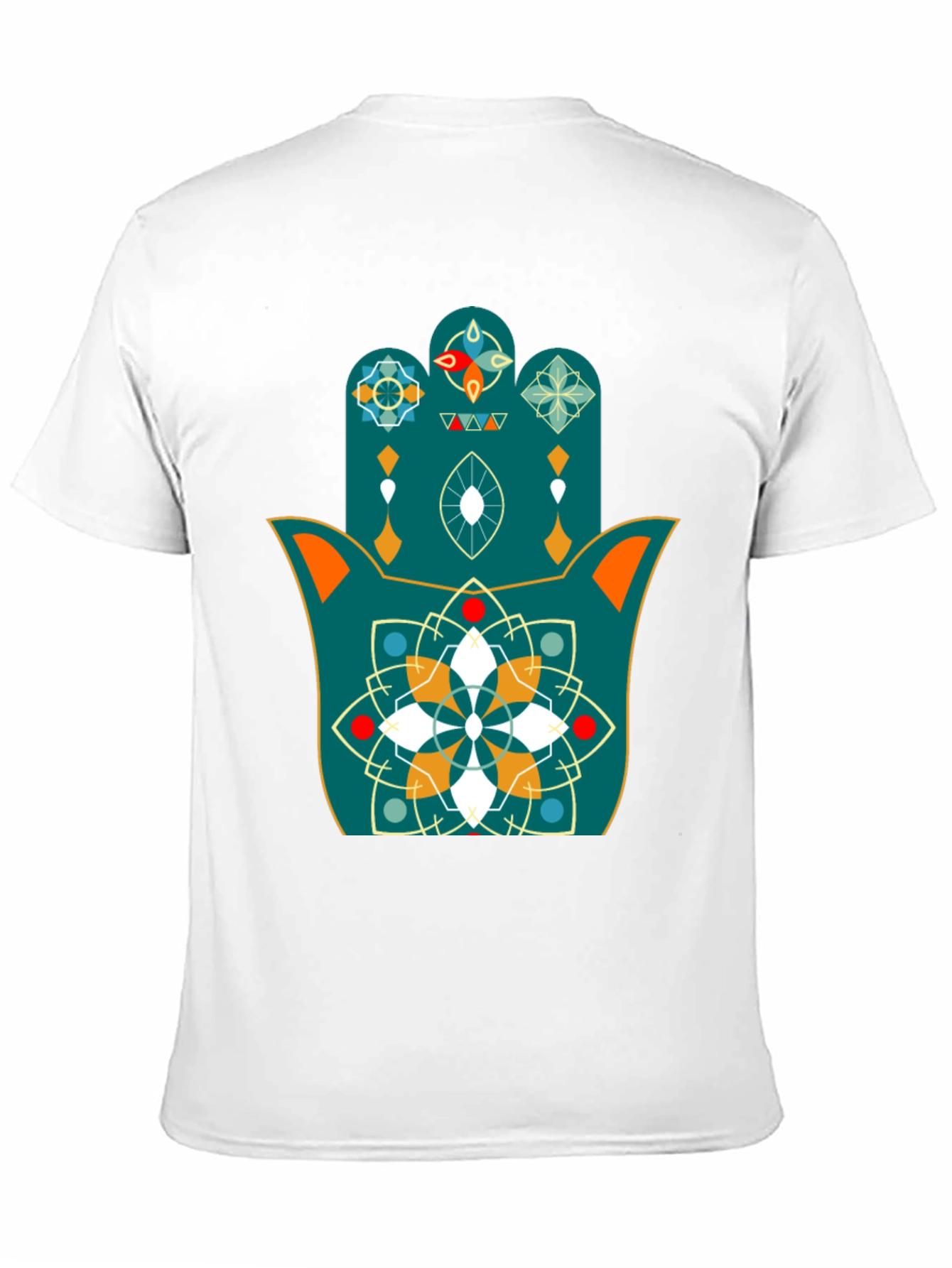 Hamsa Hand Graphic Print Black T-Shirt