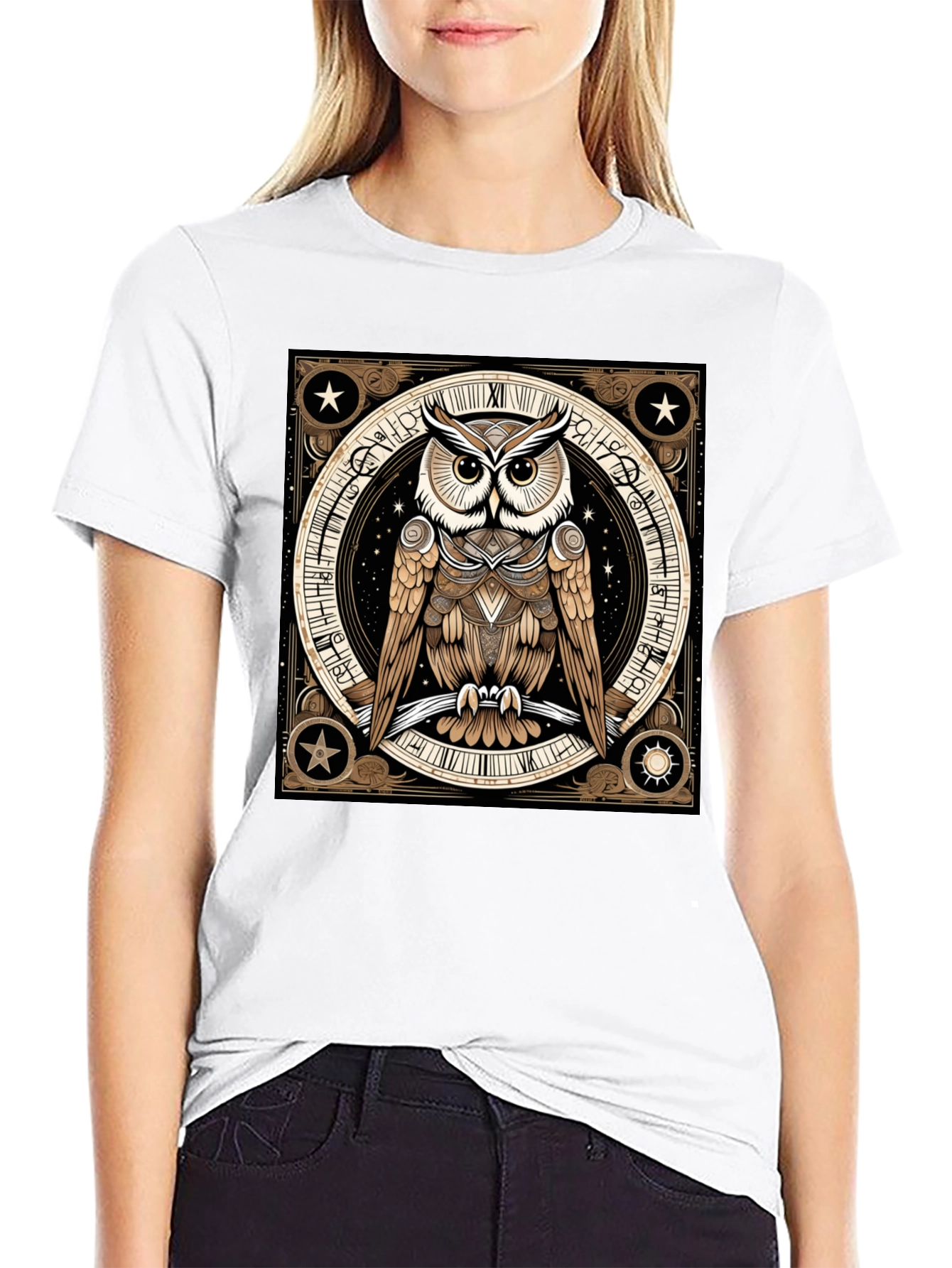 Mystic Owl Graphic Tee - Black