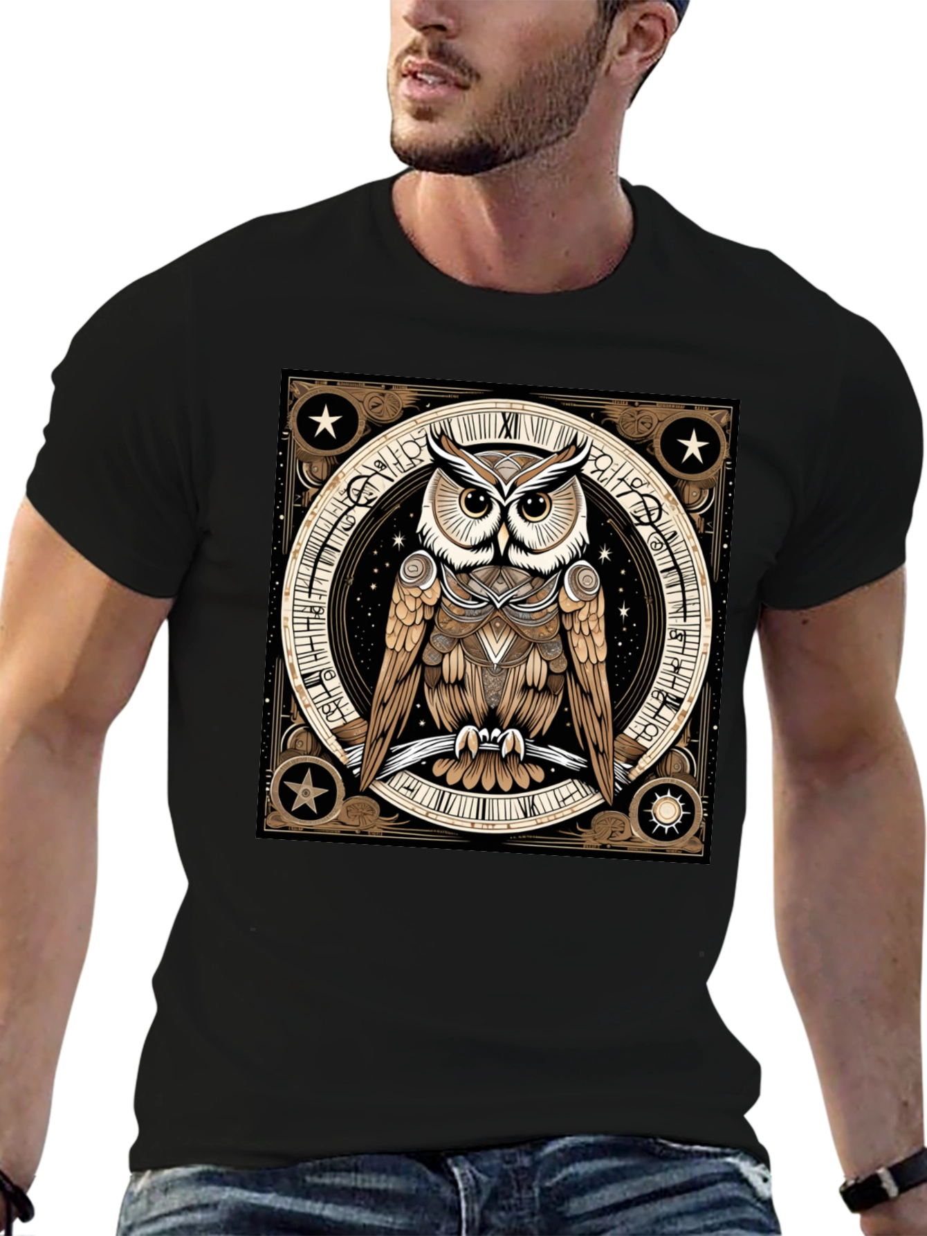 Mystic Owl Graphic Tee - Black