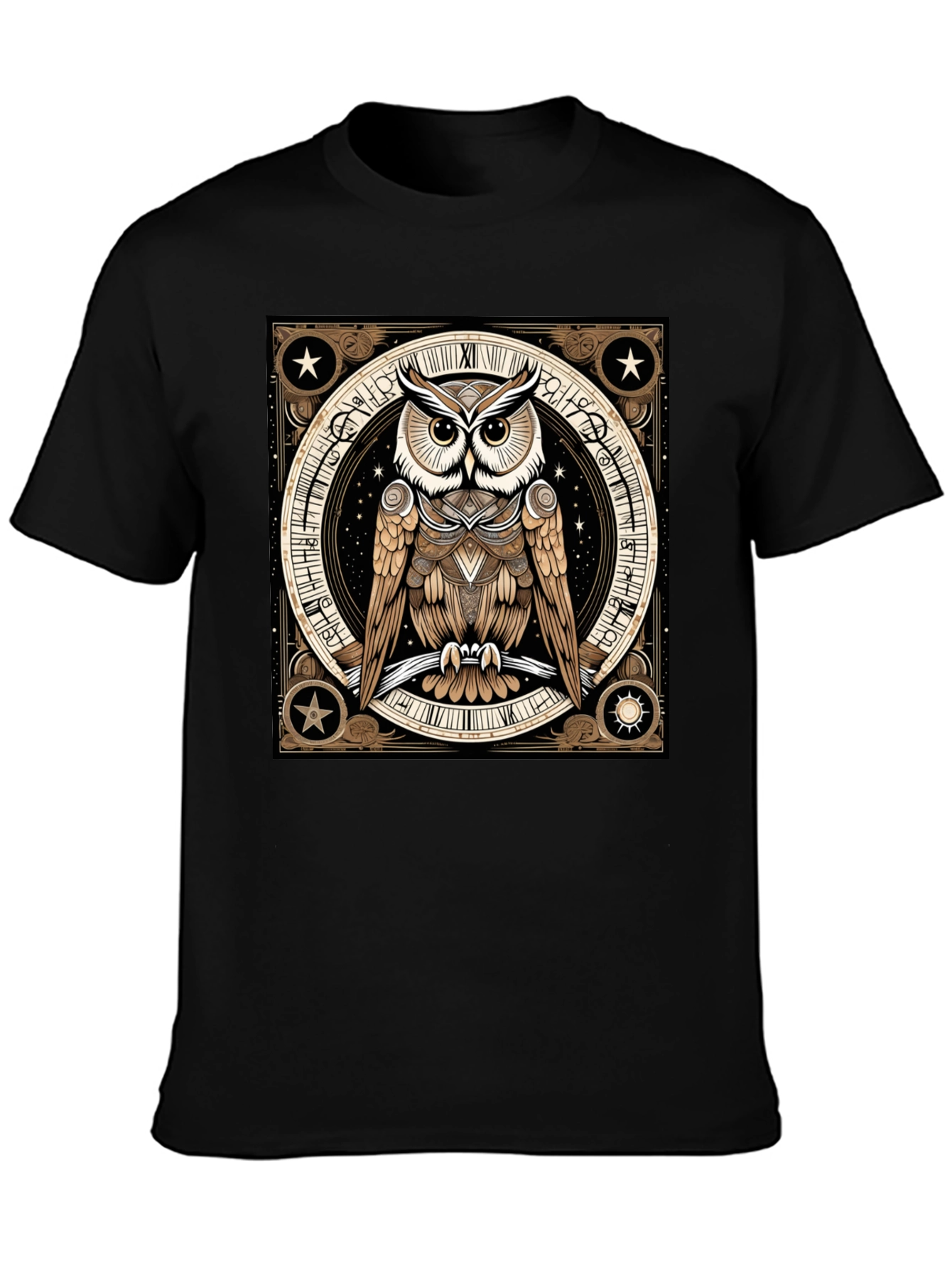 Mystic Owl Graphic Tee - Black