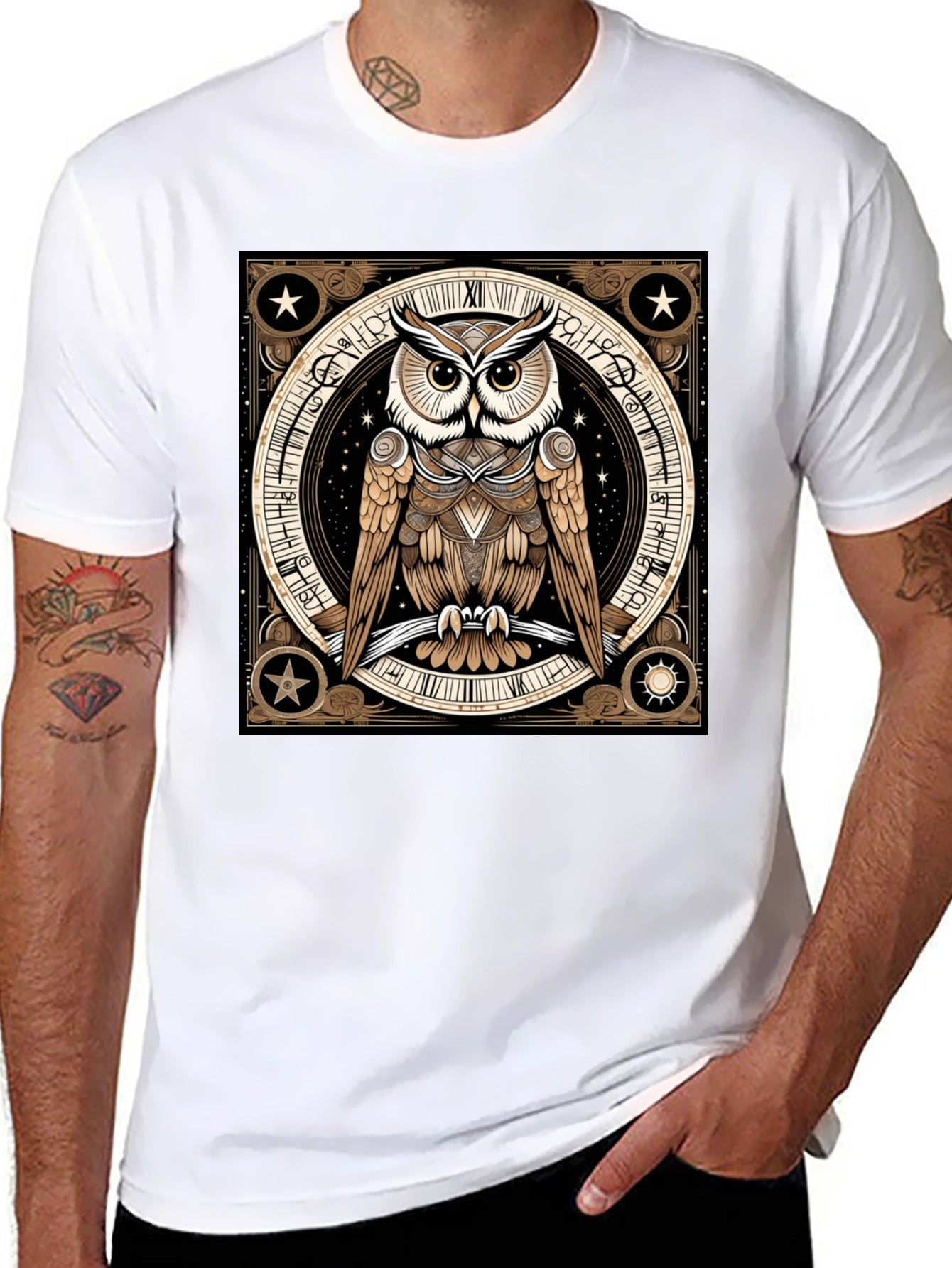 Mystic Owl Graphic Tee - Black