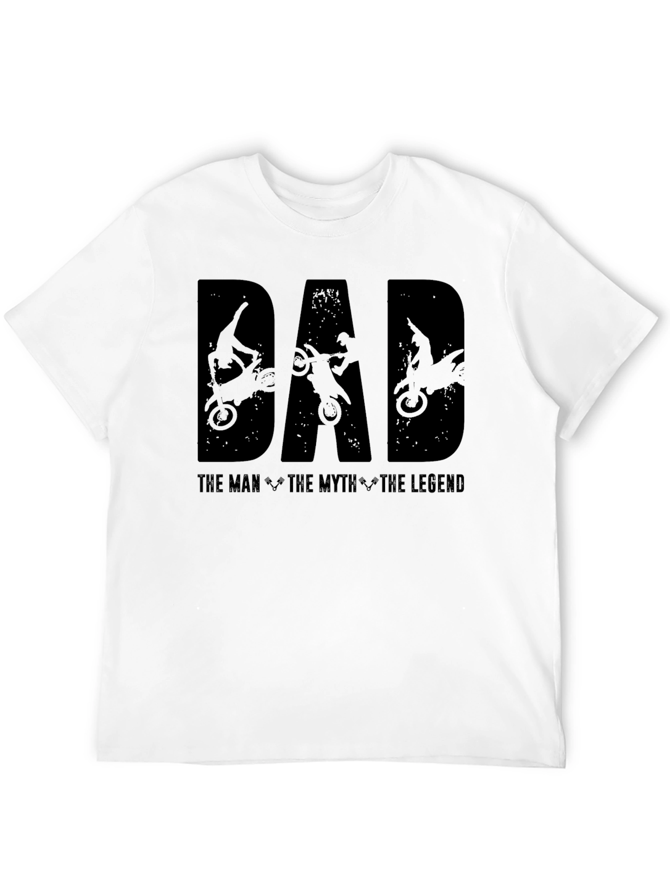 Dad Motocross Legend Black Graphic T-Shirt