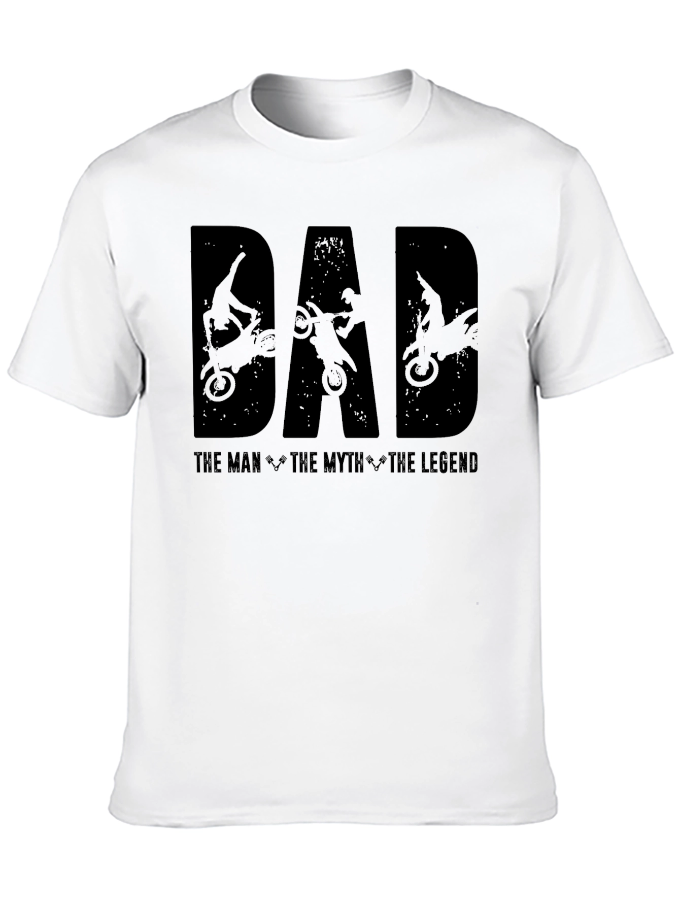 Dad Motocross Legend Black Graphic T-Shirt
