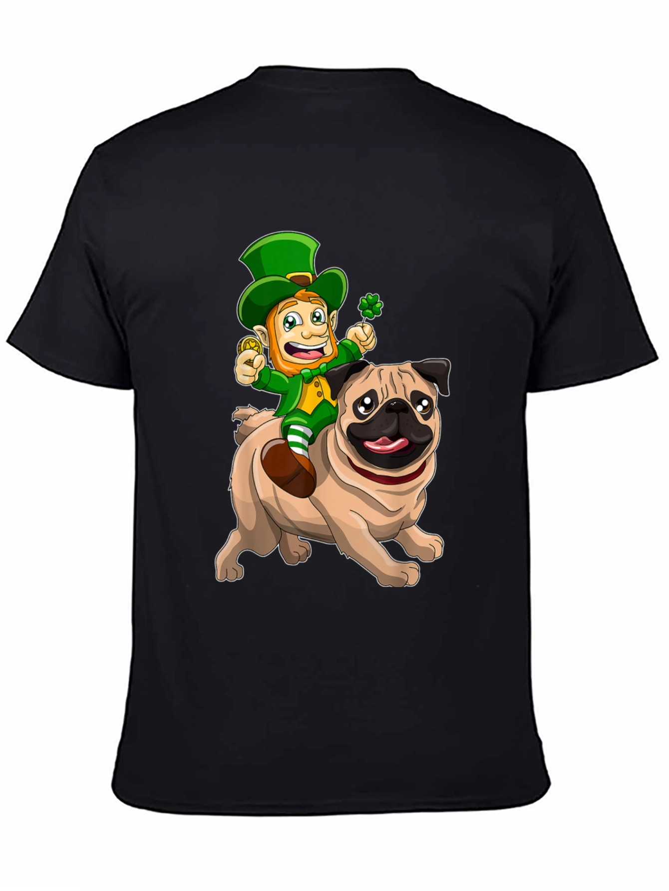 St. Patricks Day Leprechaun Riding a Pug T-Shirt