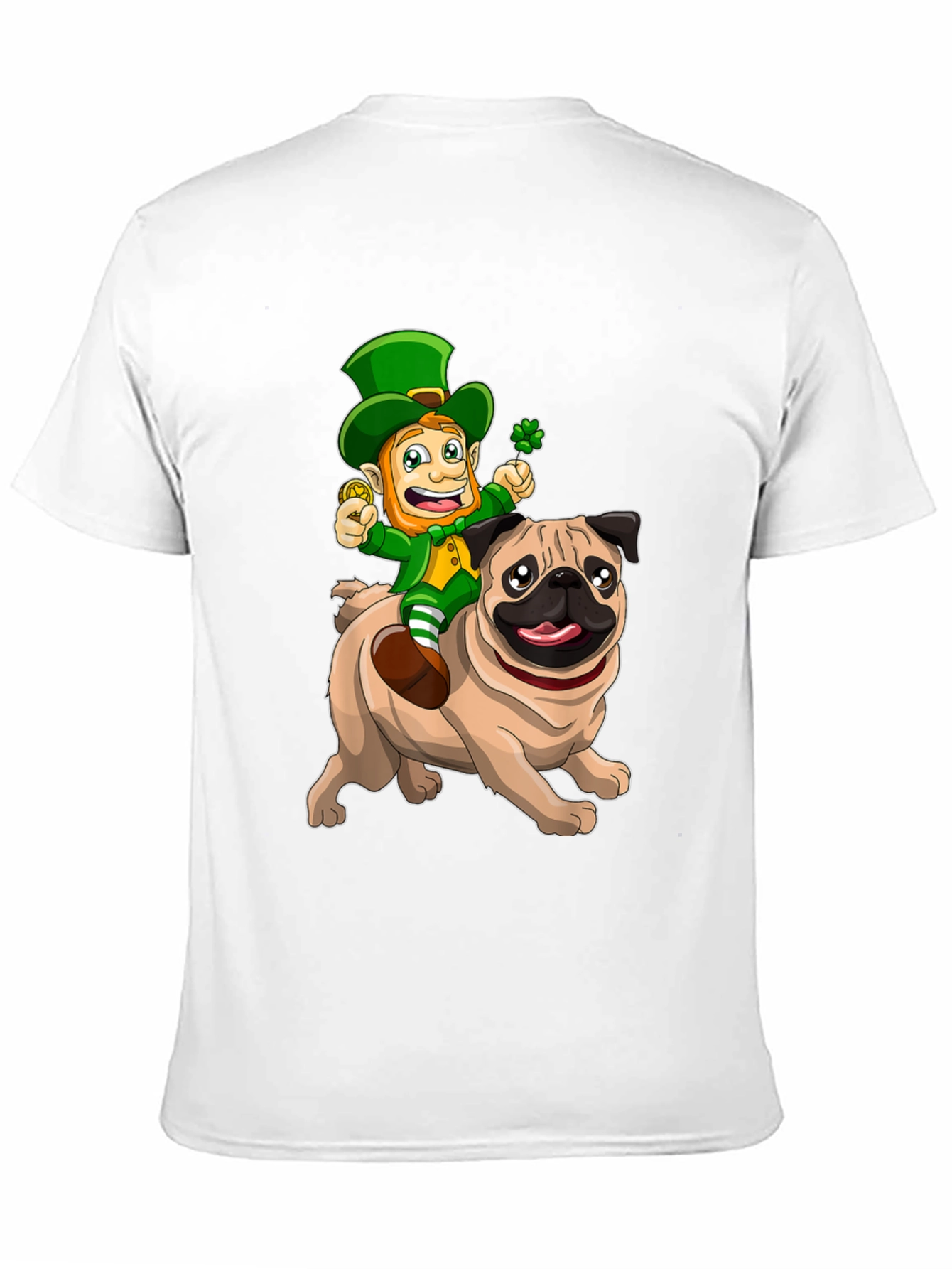 St. Patricks Day Leprechaun Riding a Pug T-Shirt
