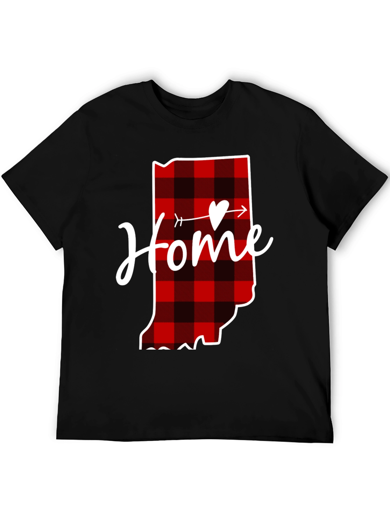 Home State Buffalo Plaid Heart T-Shirt