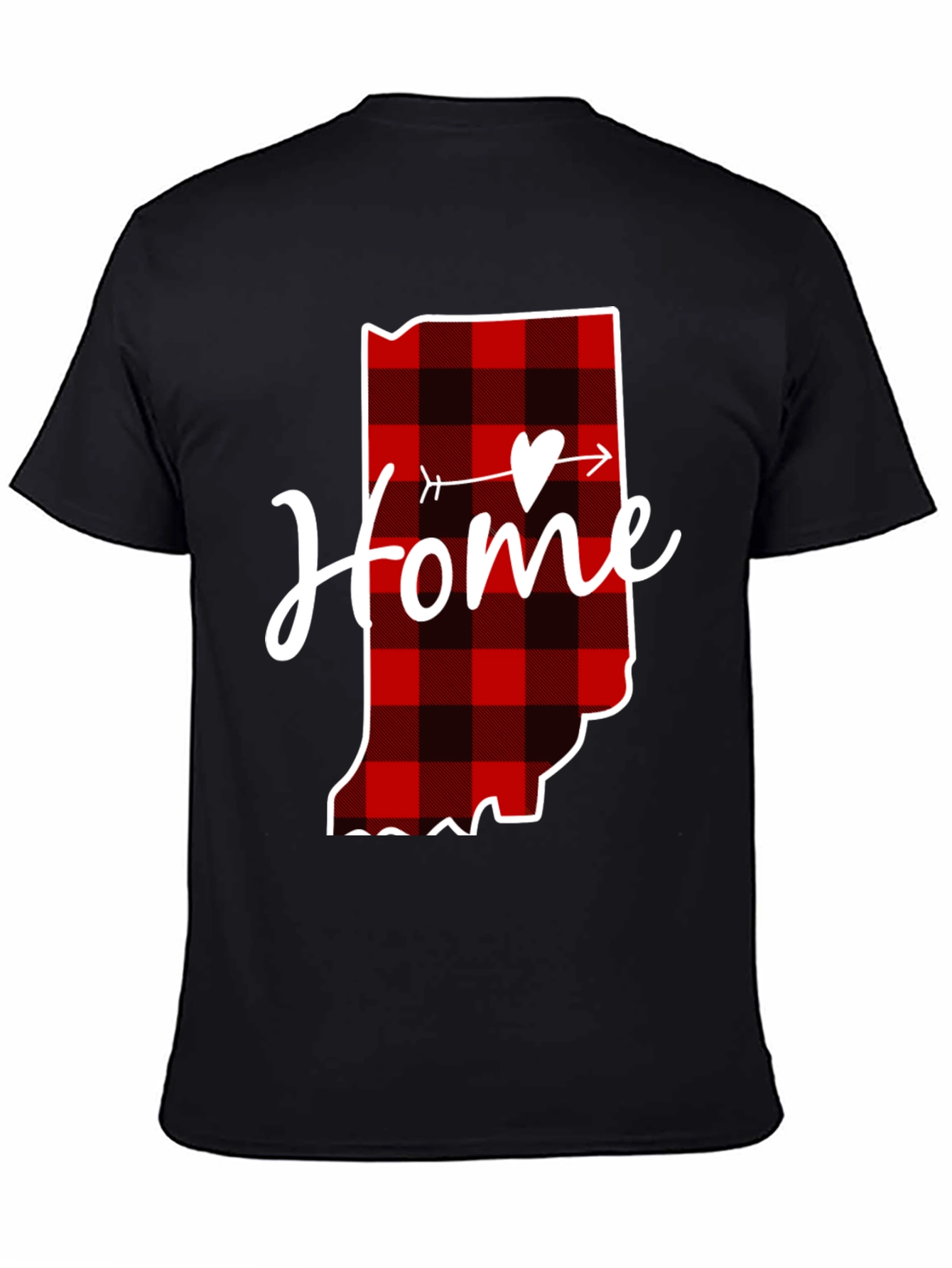 Home State Buffalo Plaid Heart T-Shirt