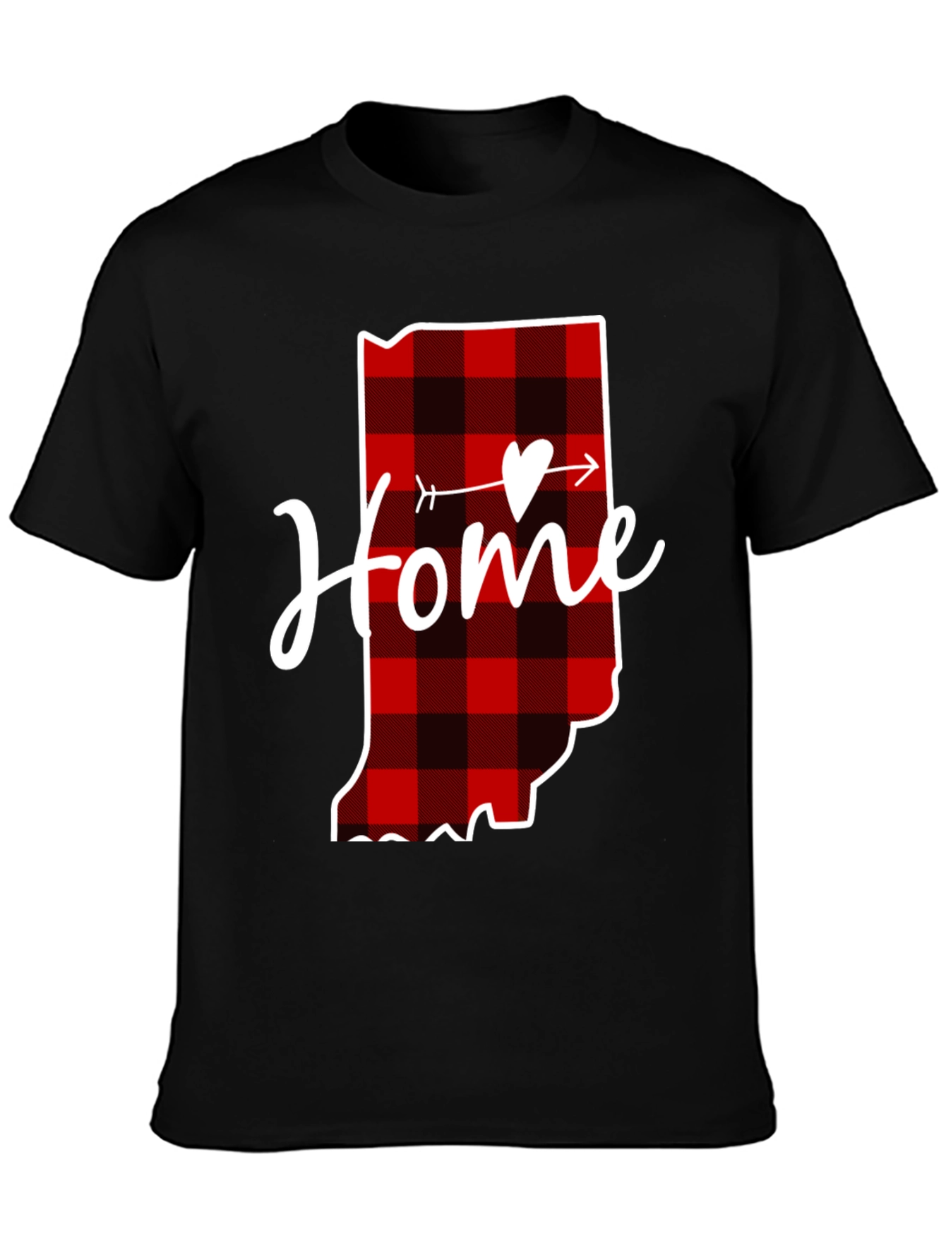 Home State Buffalo Plaid Heart T-Shirt