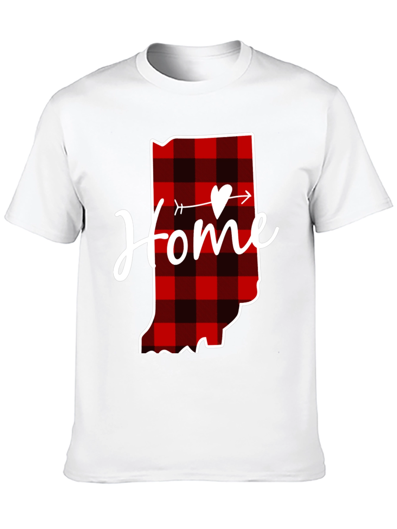 Home State Buffalo Plaid Heart T-Shirt