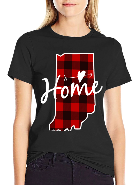 Home State Buffalo Plaid Heart T-Shirt