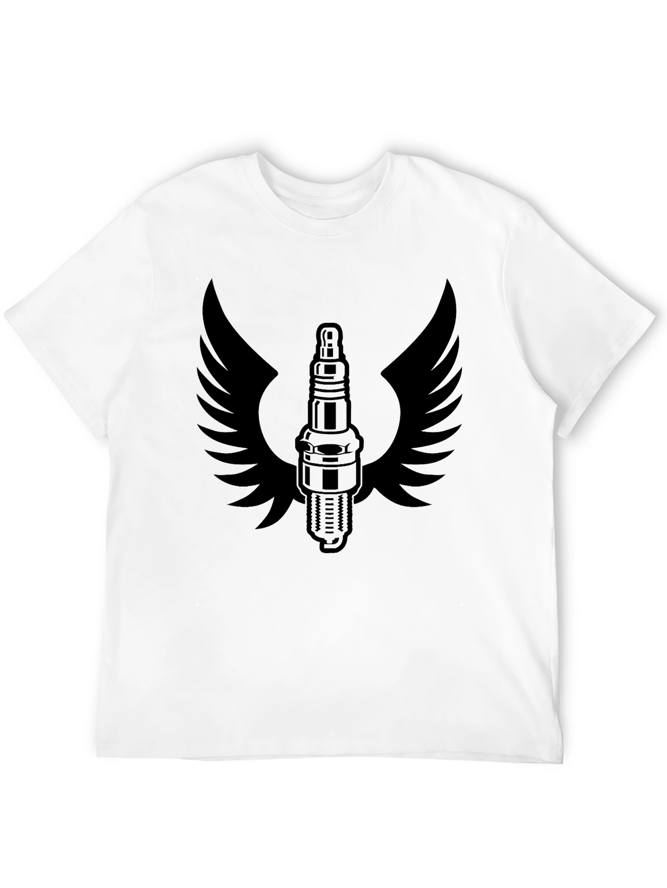 Winged Spark Plug Graphic Tee - Black
