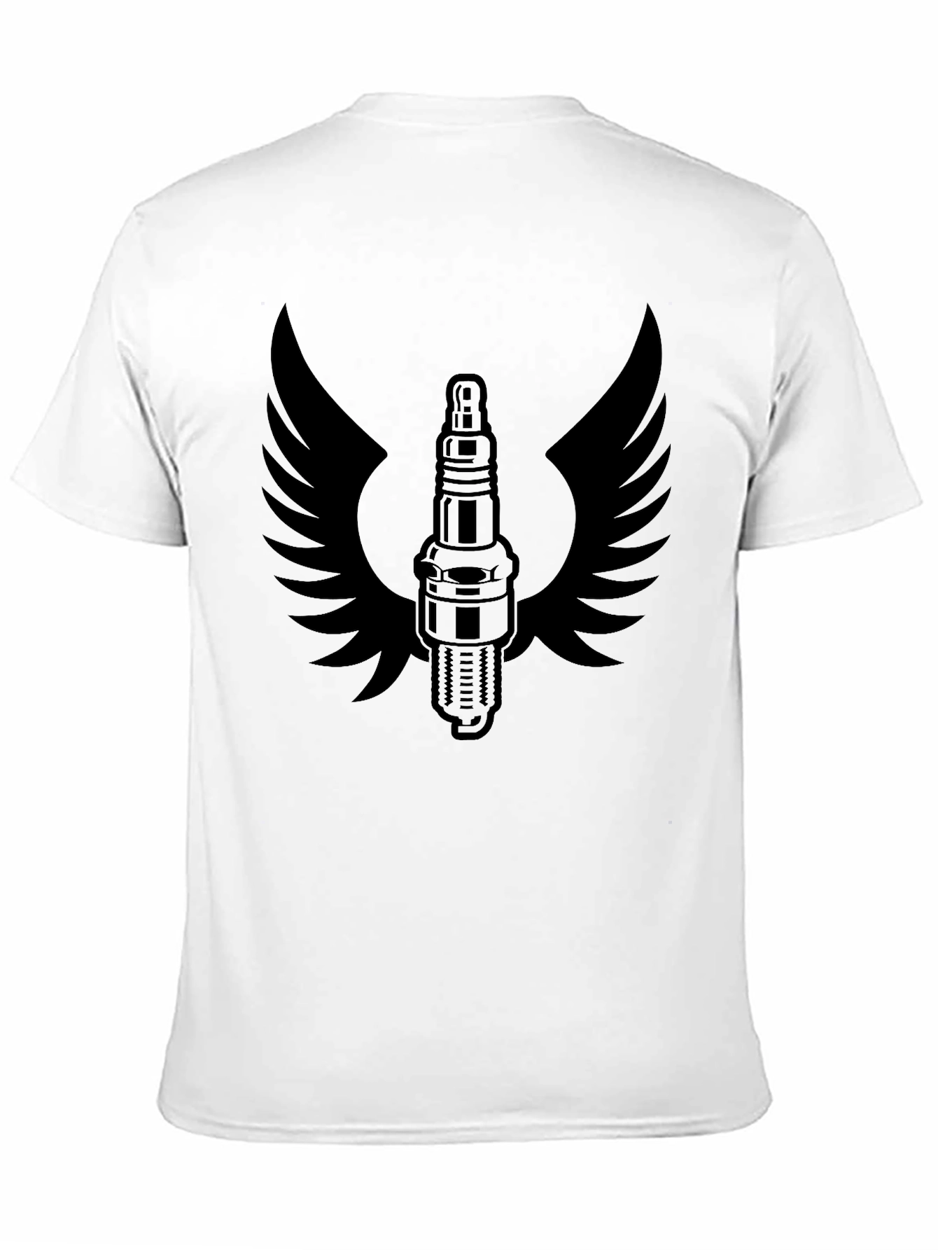 Winged Spark Plug Graphic Tee - Black