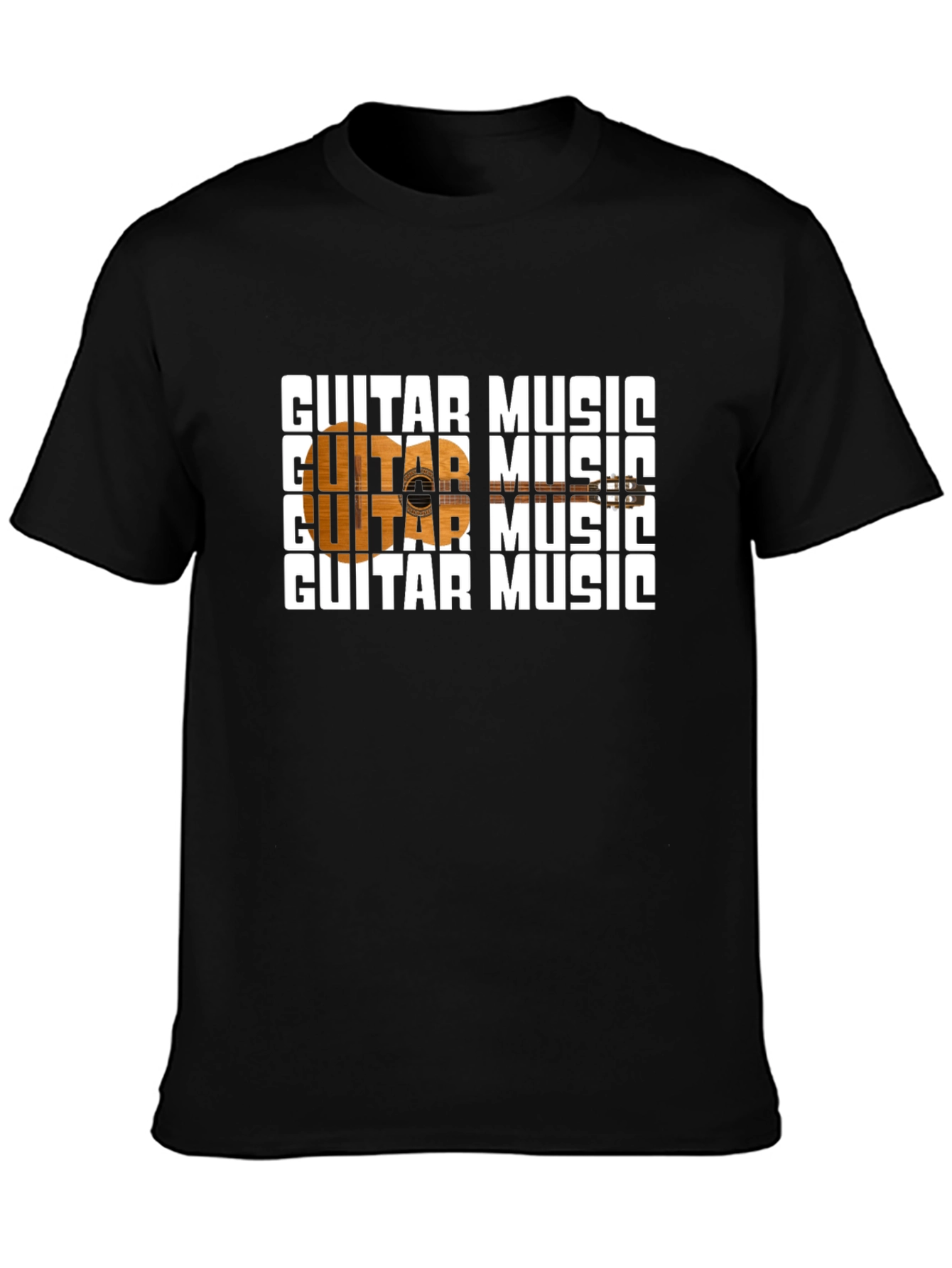 Guitar Music Graphic Black T-Shirt