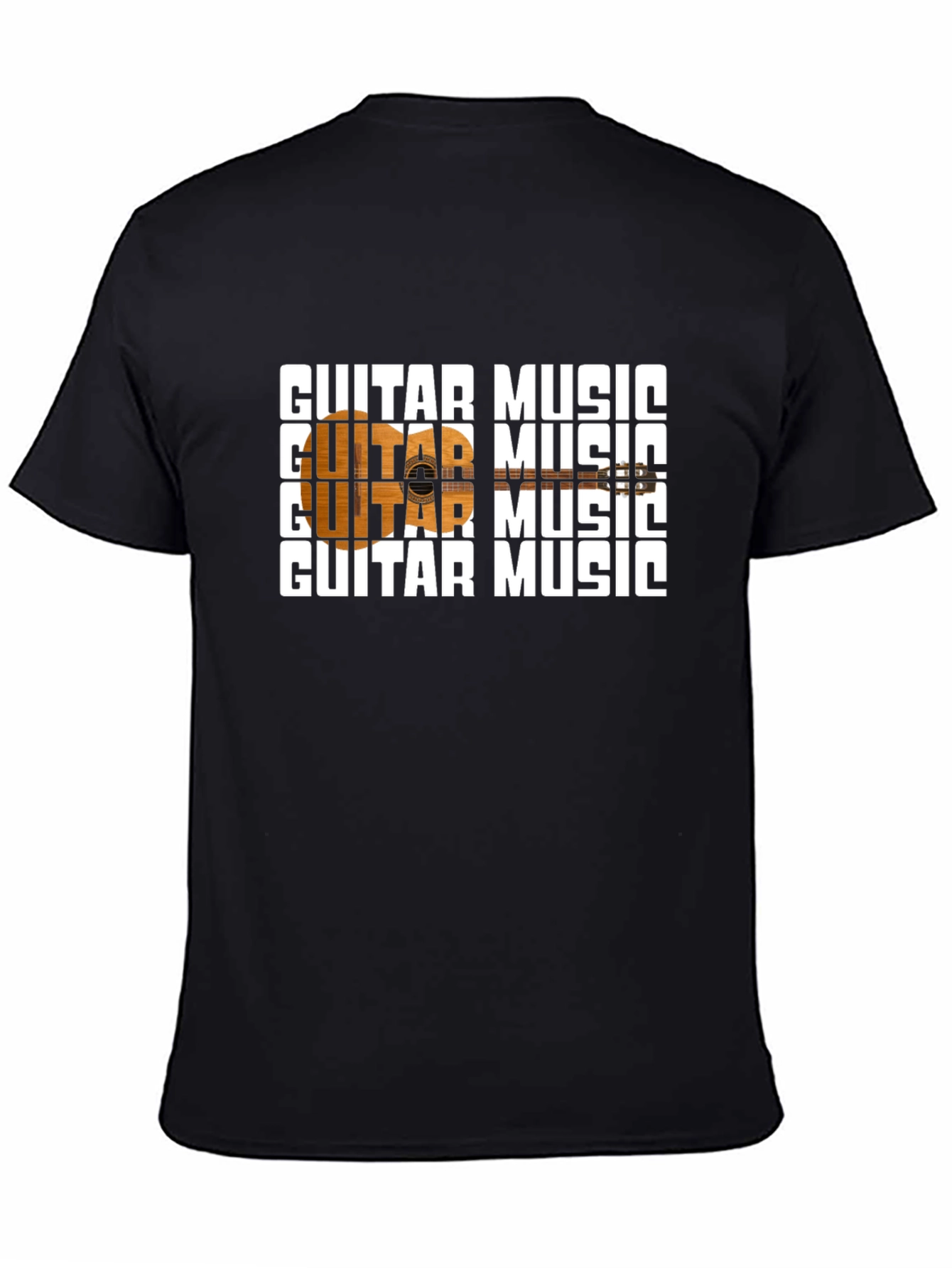 Guitar Music Graphic Black T-Shirt