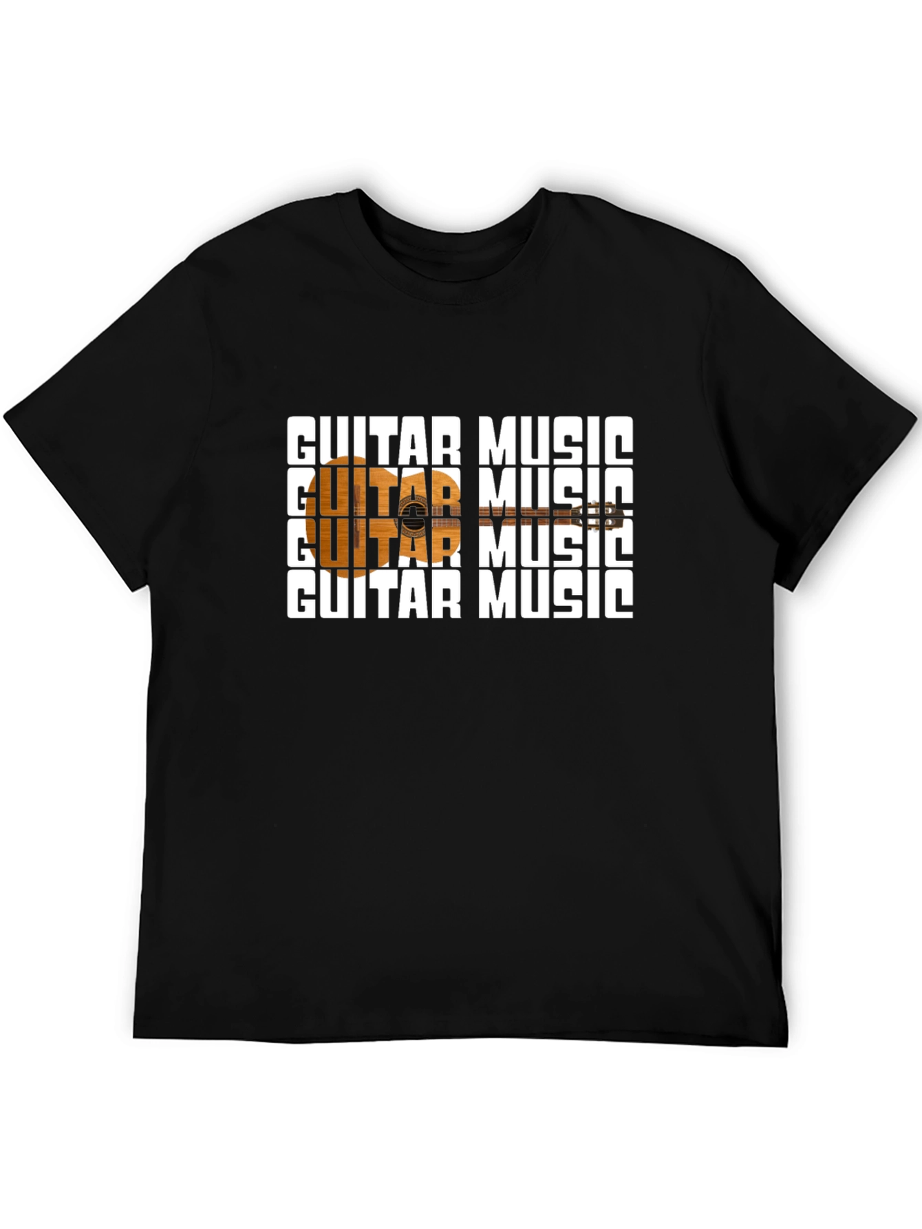 Guitar Music Graphic Black T-Shirt