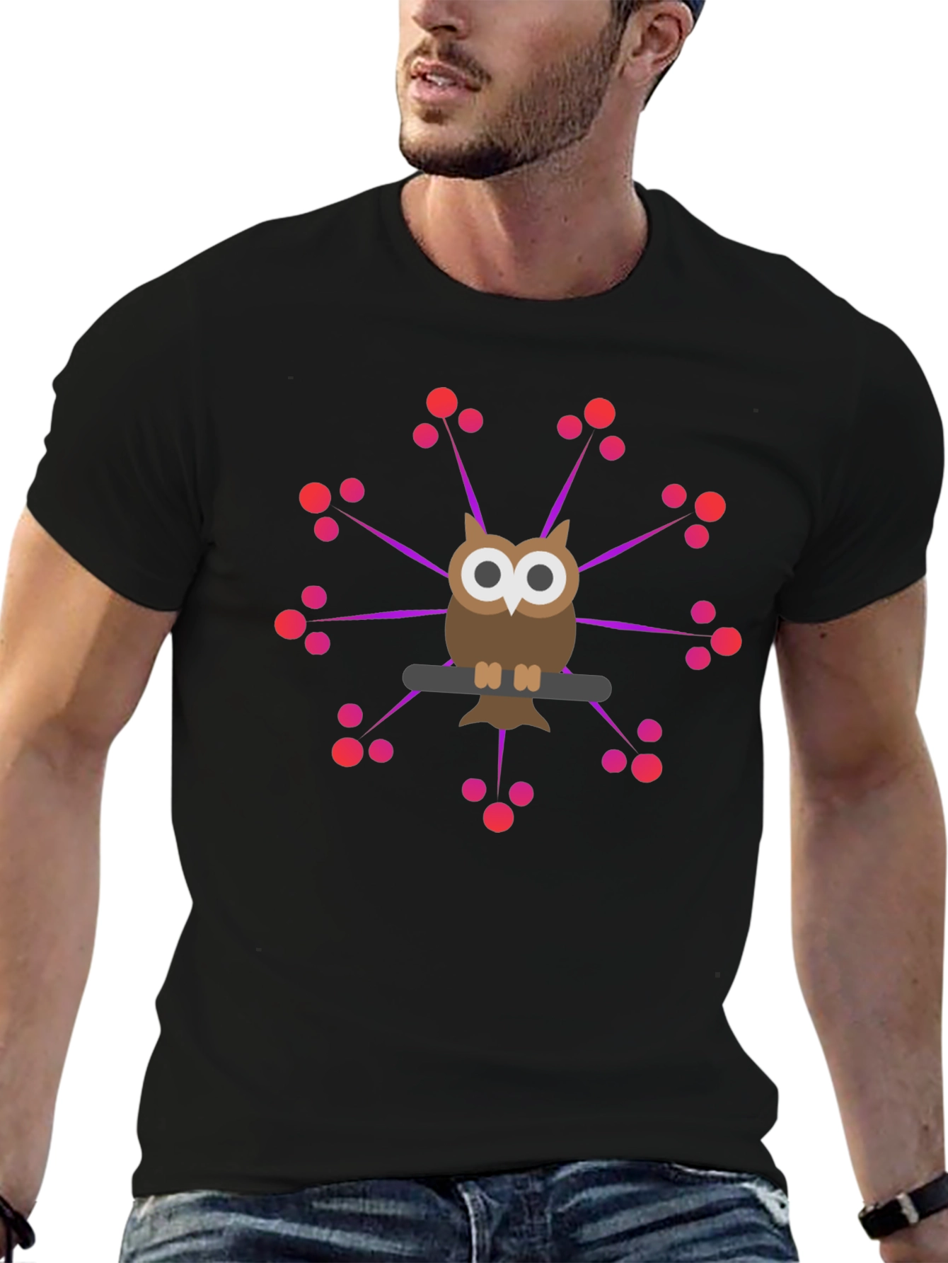 Owl Perched T-Shirt - Unique Graphic Tee