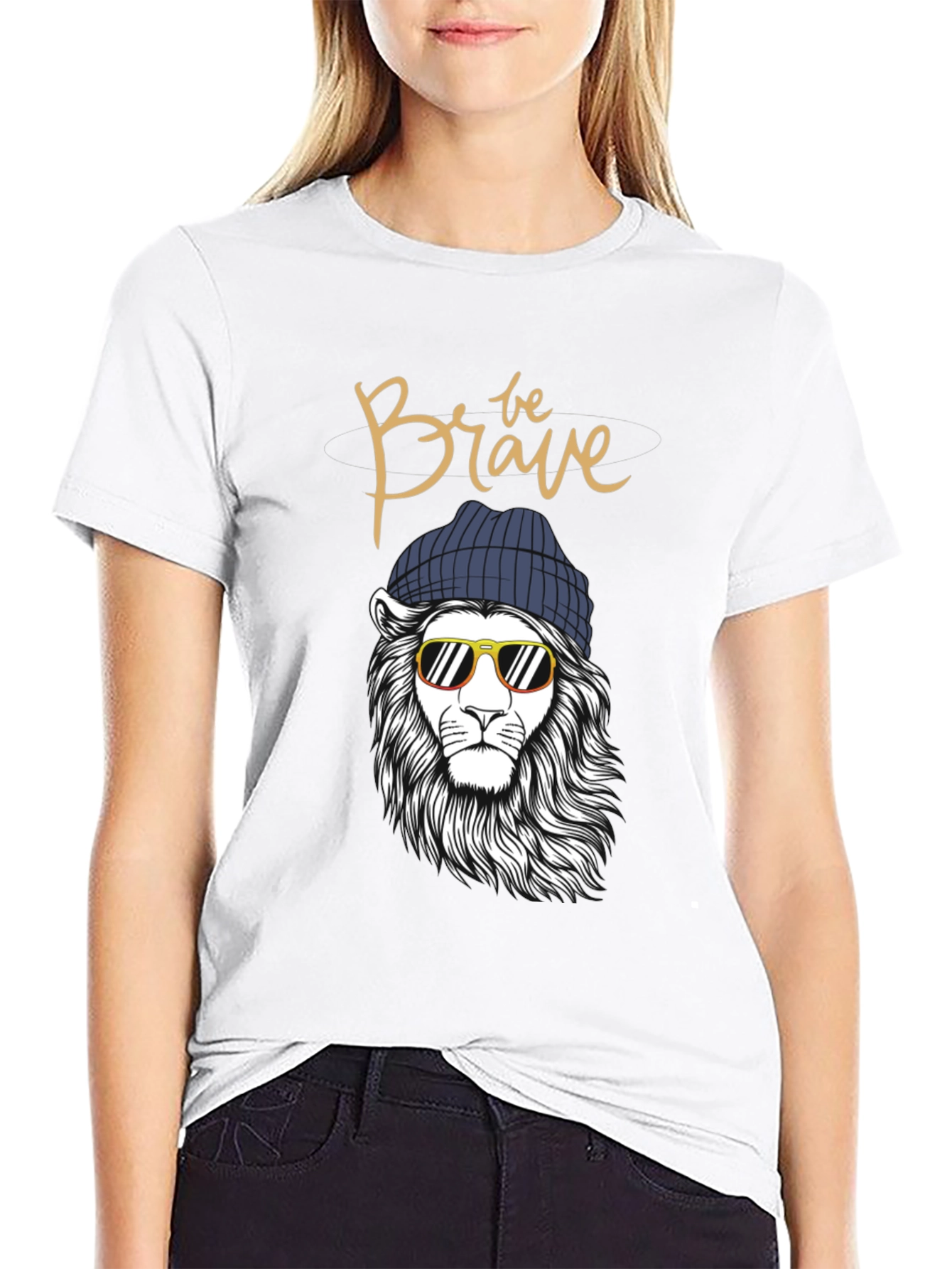 Cool Lion Beanie Graphic Tee