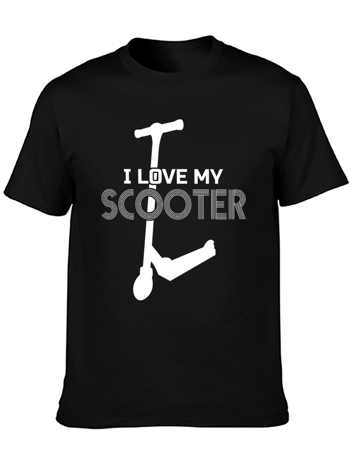 I Love My Scooter Graphic Tee - Black