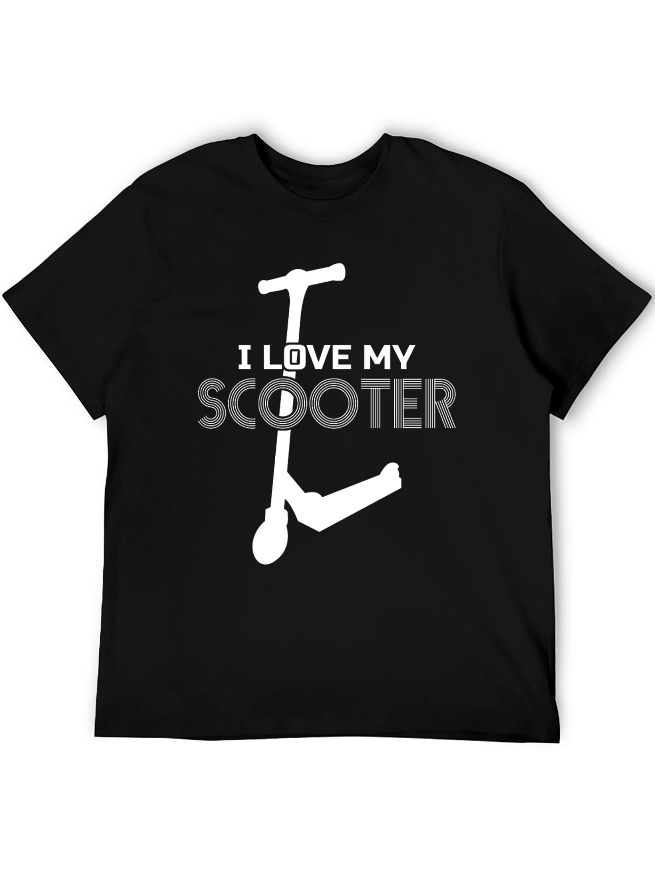I Love My Scooter Graphic Tee - Black