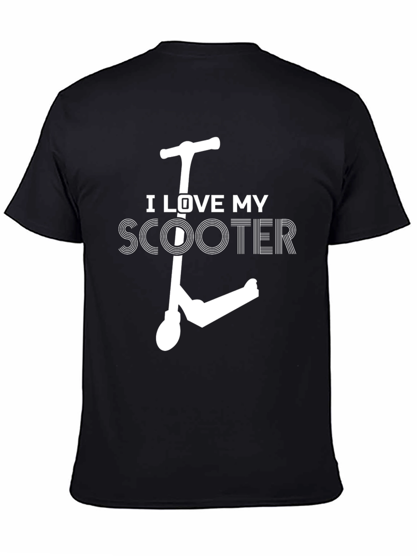 I Love My Scooter Graphic Tee - Black