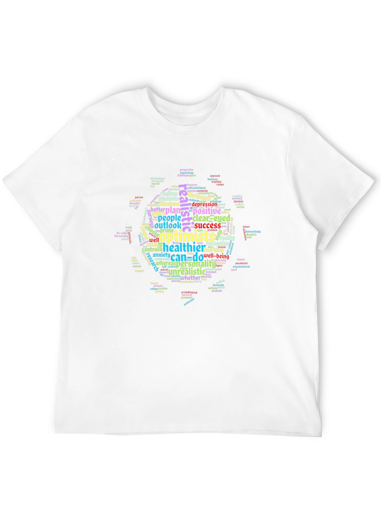 Optimistic Word Cloud Black T-Shirt
