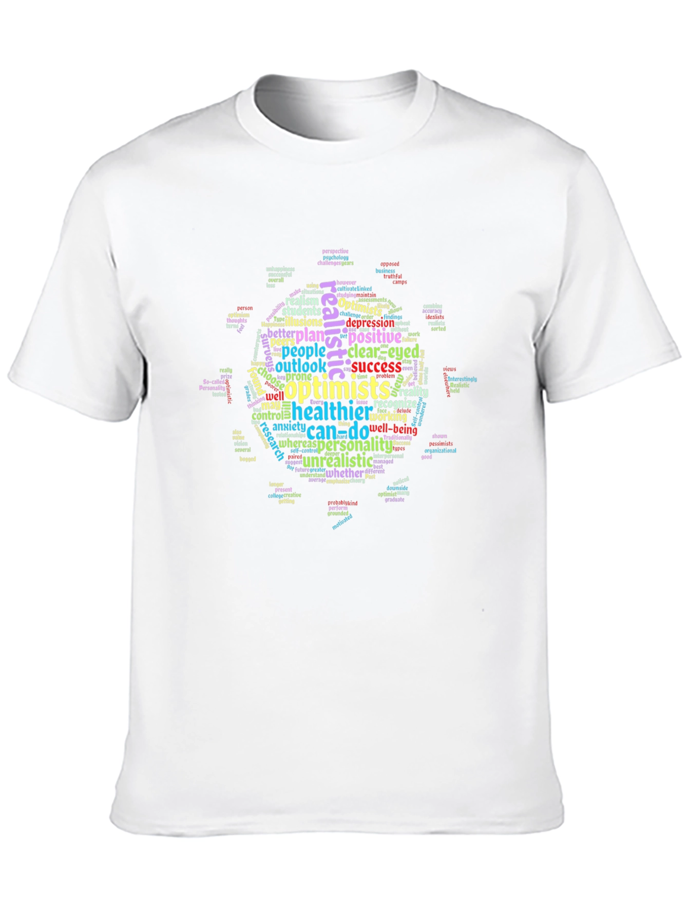 Optimistic Word Cloud Black T-Shirt