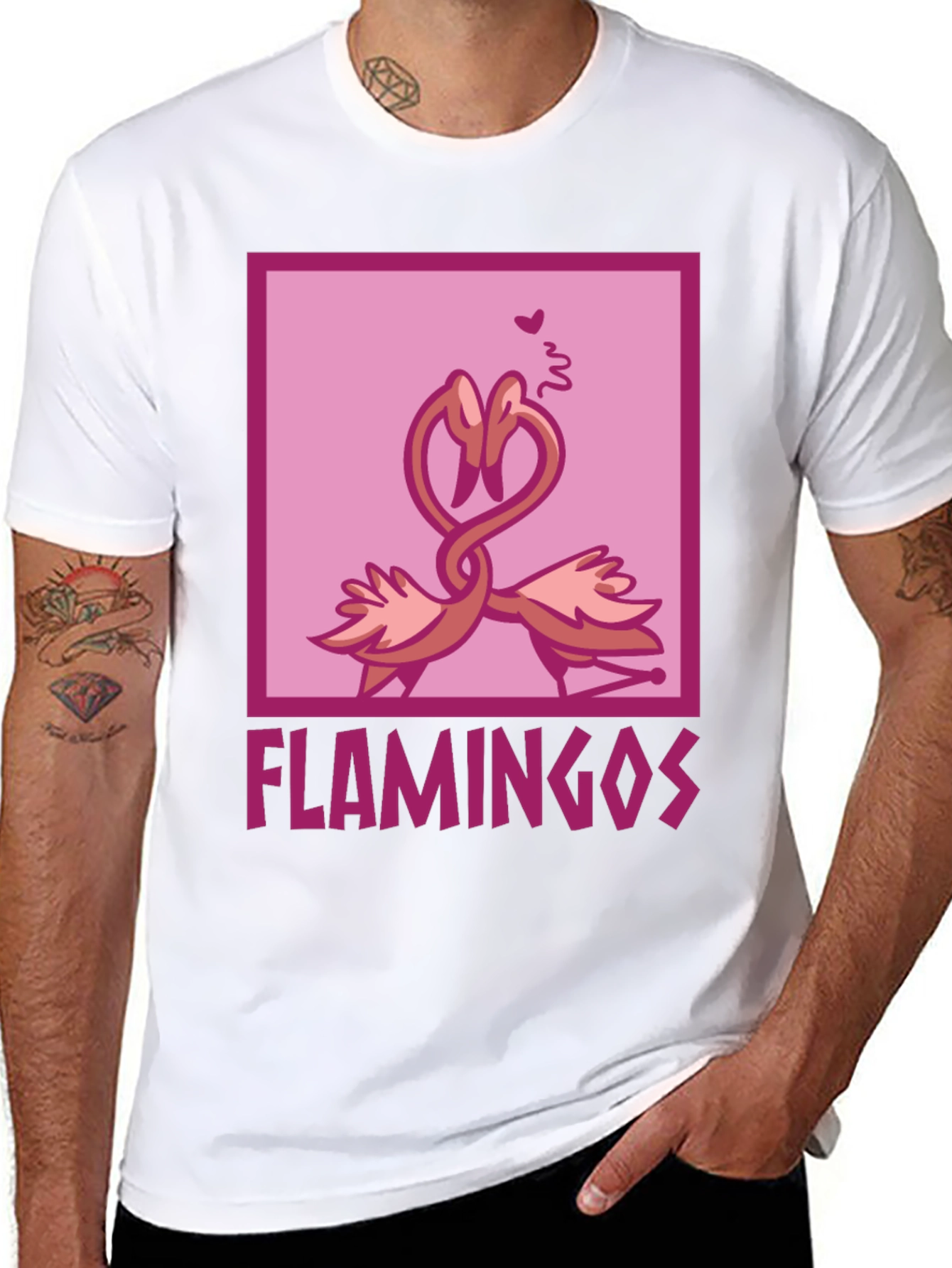 Flamingo Love T-Shirt - Soft Cotton Graphic Tee