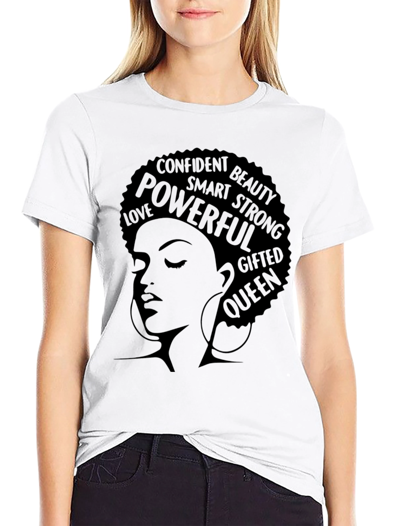 Powerful Queen Black Graphic T-Shirt