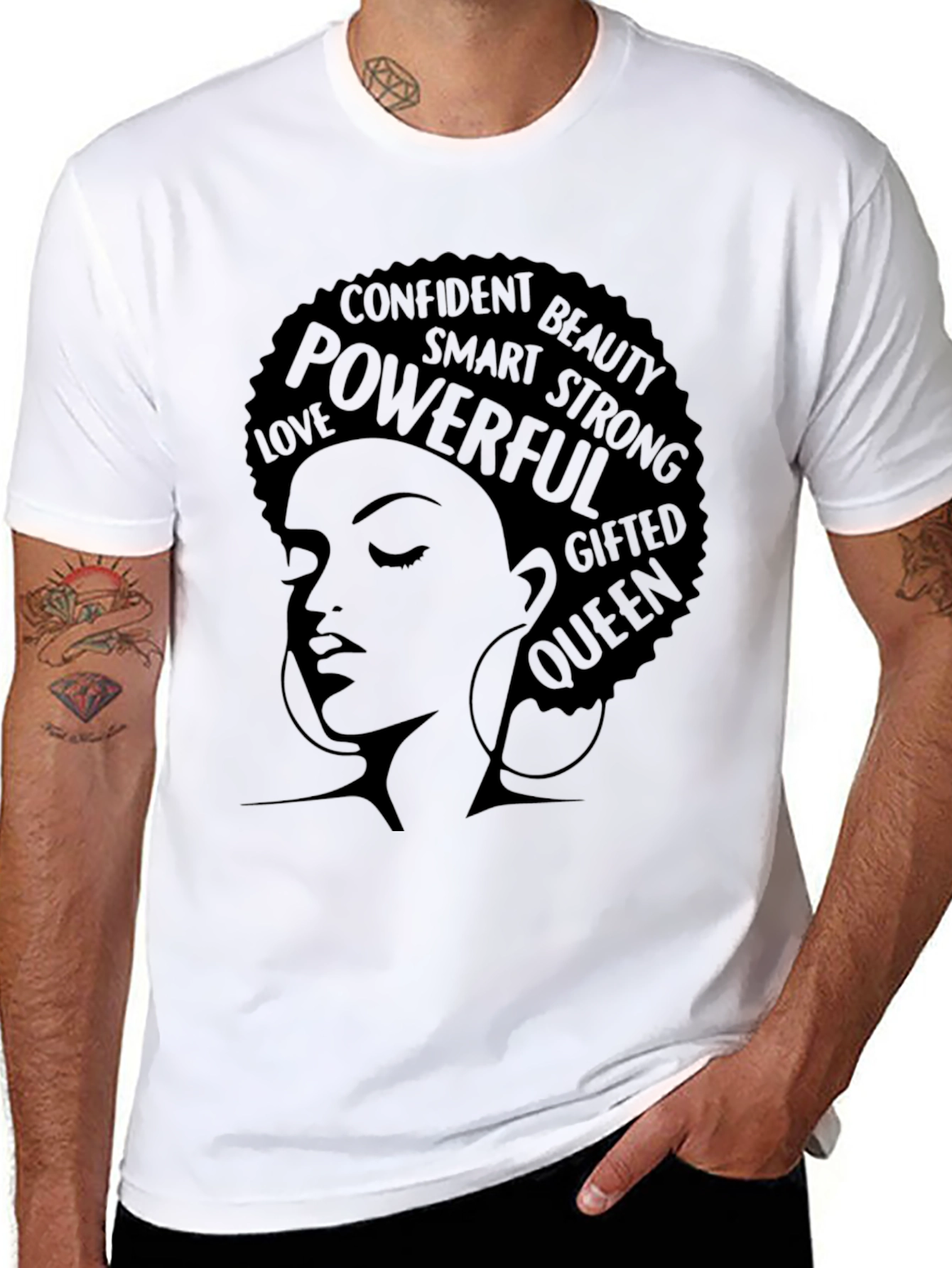 Powerful Queen Black Graphic T-Shirt