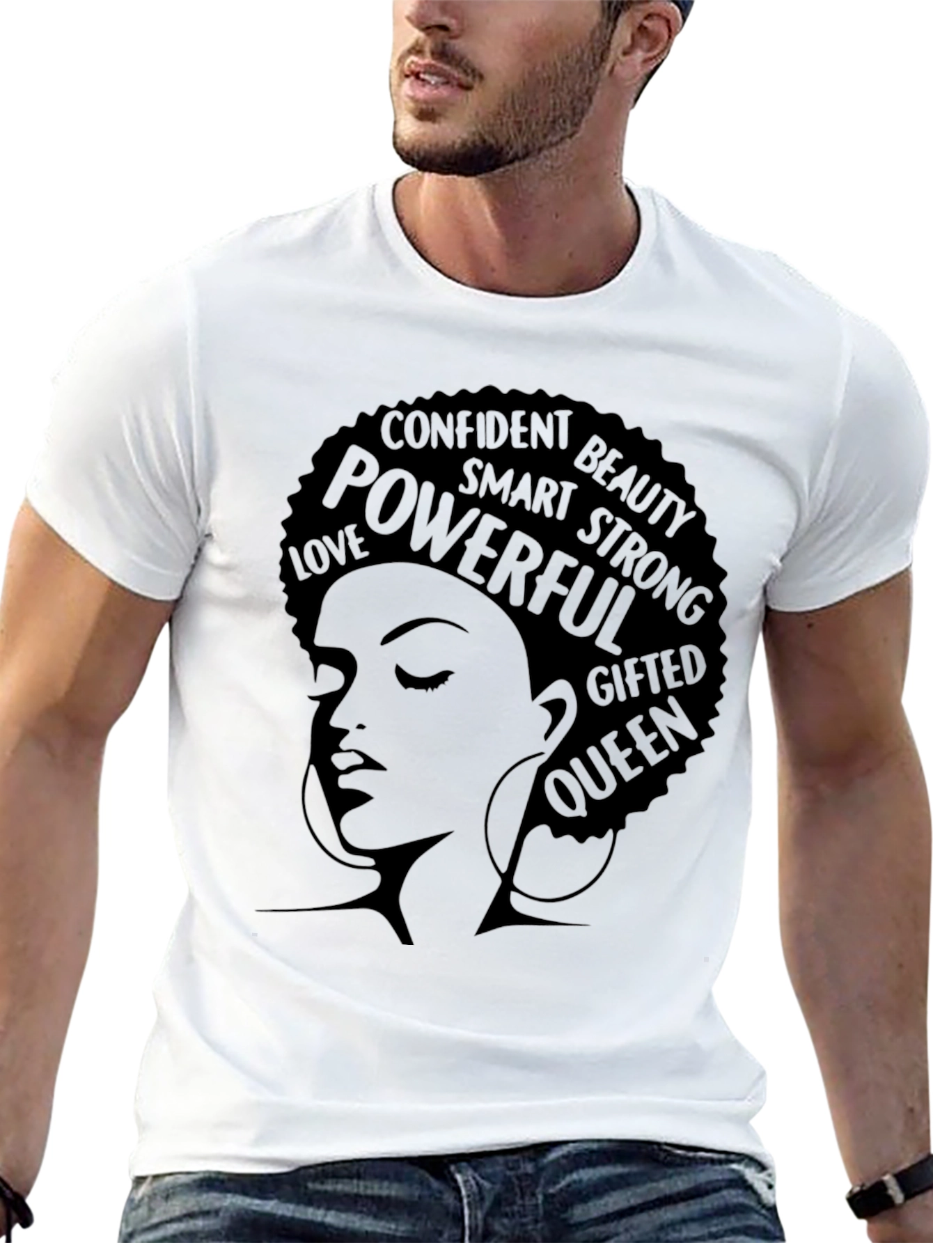 Powerful Queen Black Graphic T-Shirt