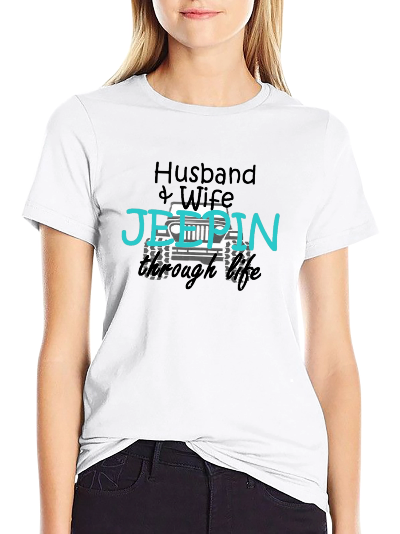 Husband & Wife Jeepin Through Life T-Shirt