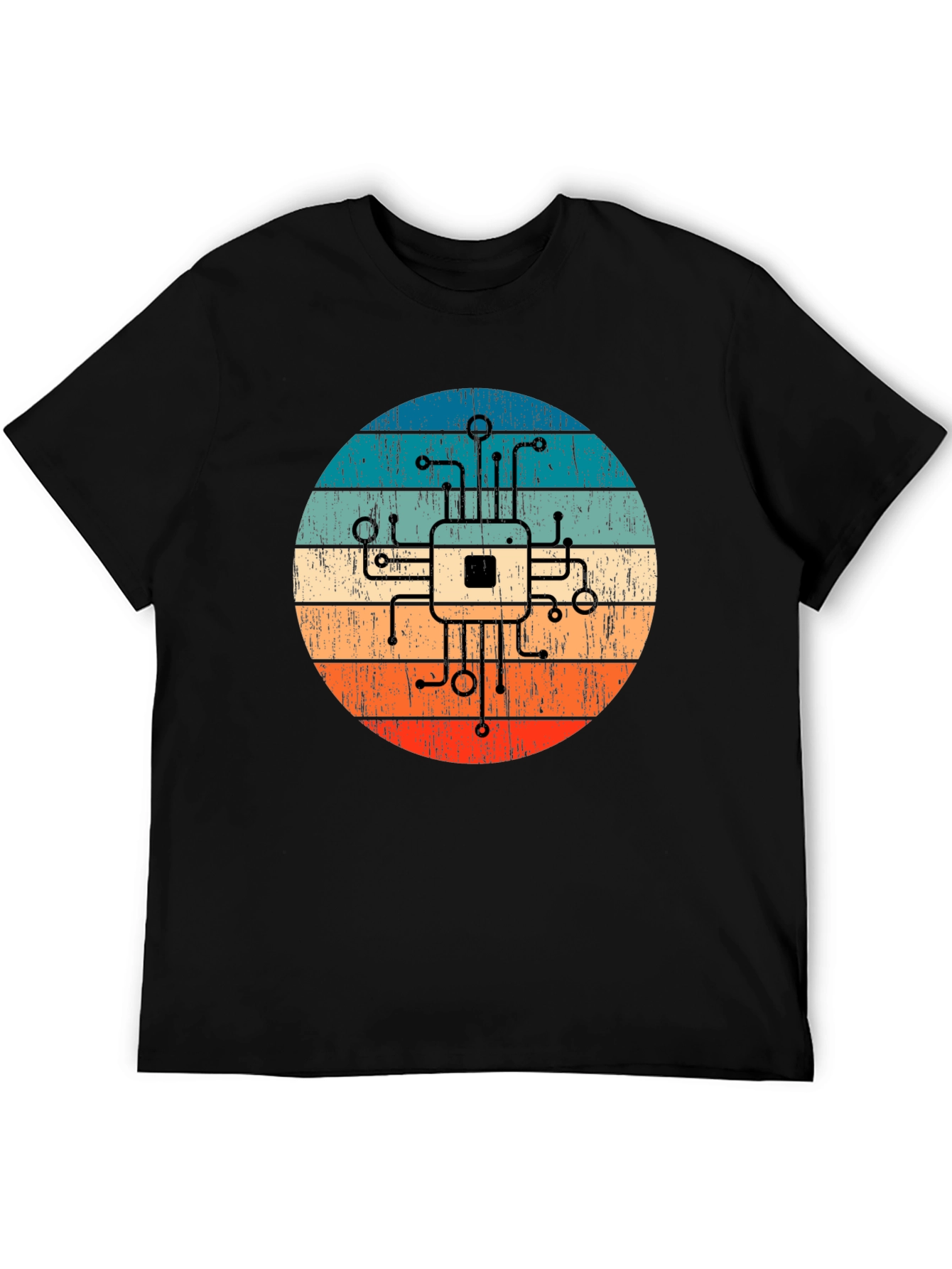 Retro Circuit Board Graphic Tee - Geek Chic Style