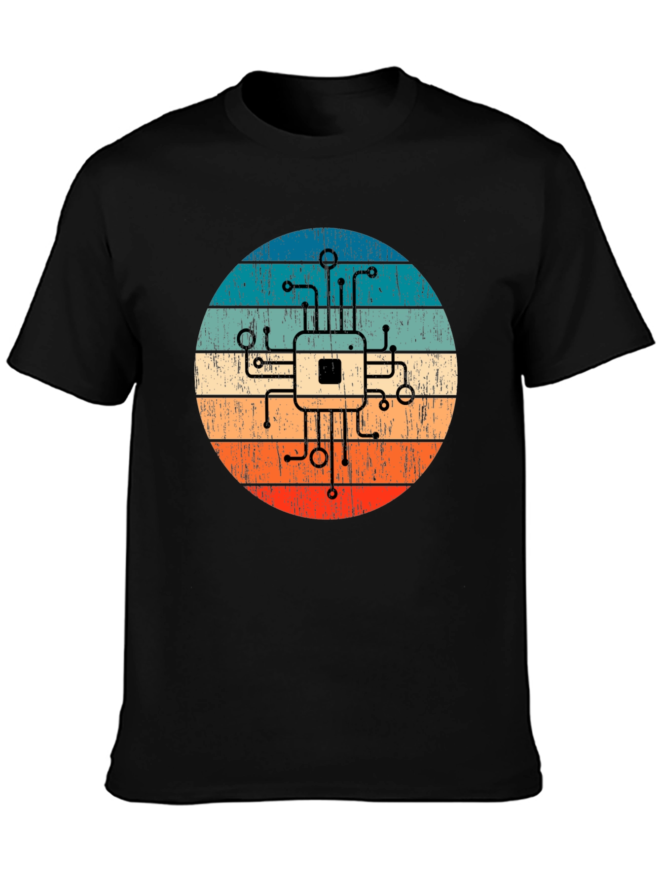 Retro Circuit Board Graphic Tee - Geek Chic Style