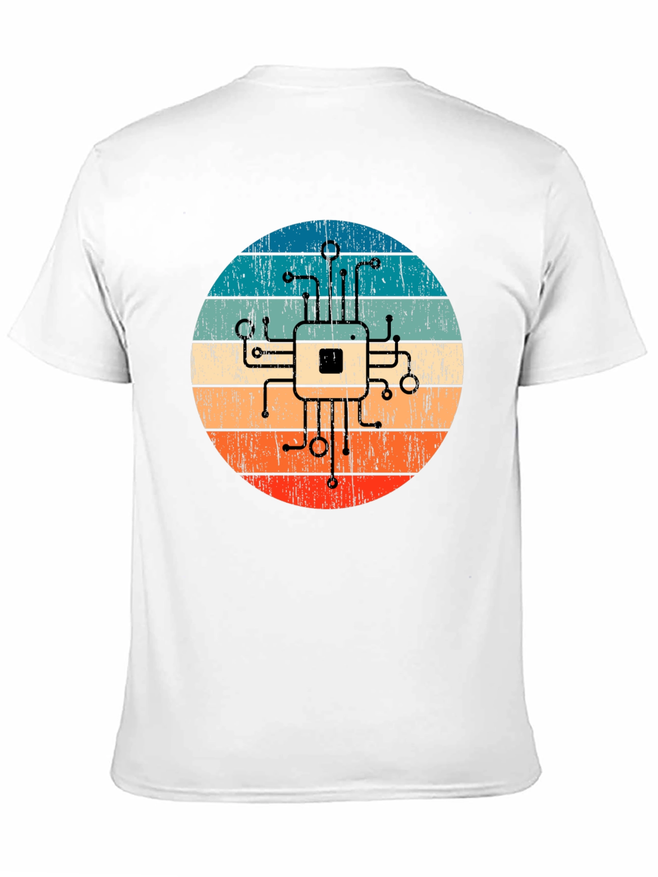Retro Circuit Board Graphic Tee - Geek Chic Style