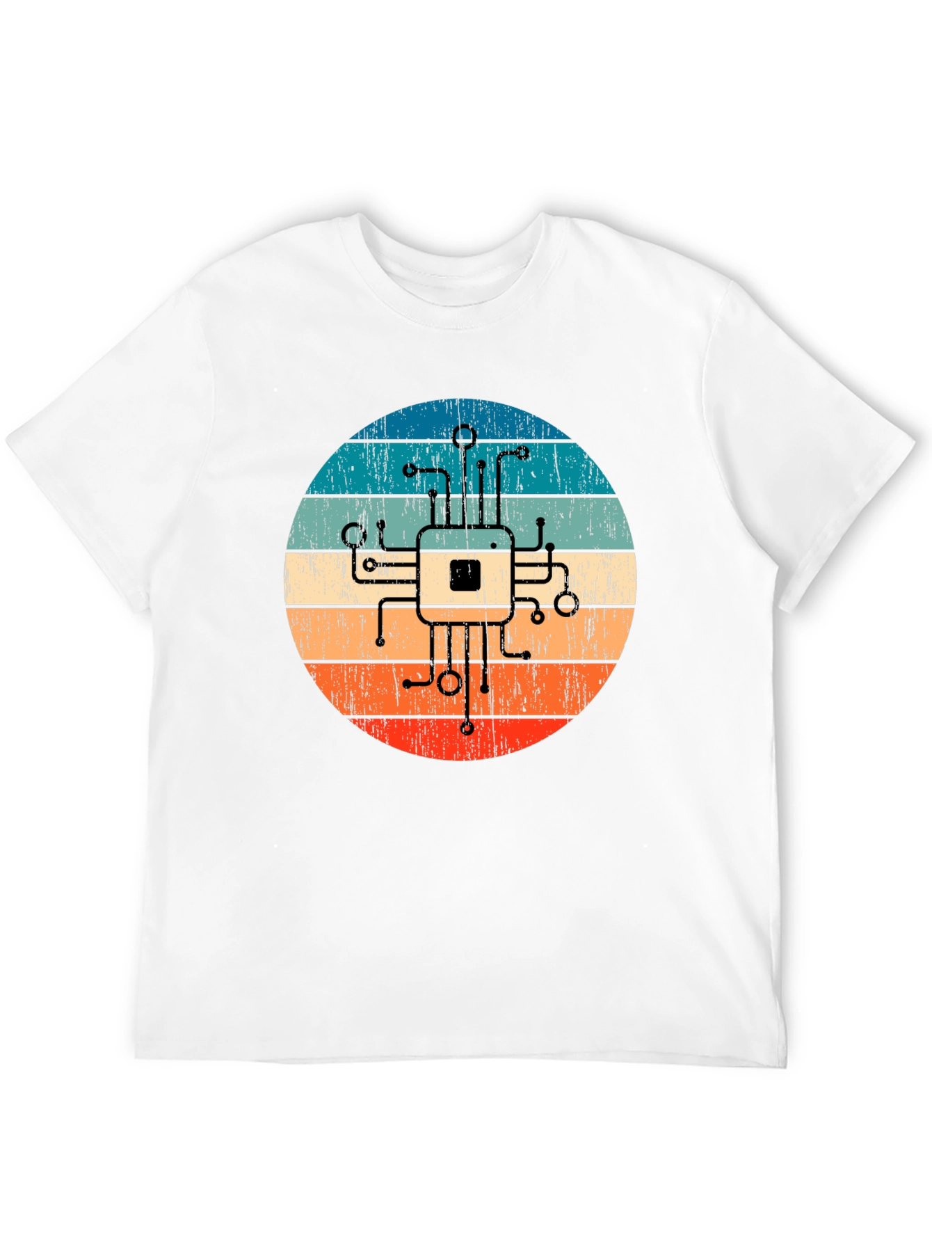 Retro Circuit Board Graphic Tee - Geek Chic Style