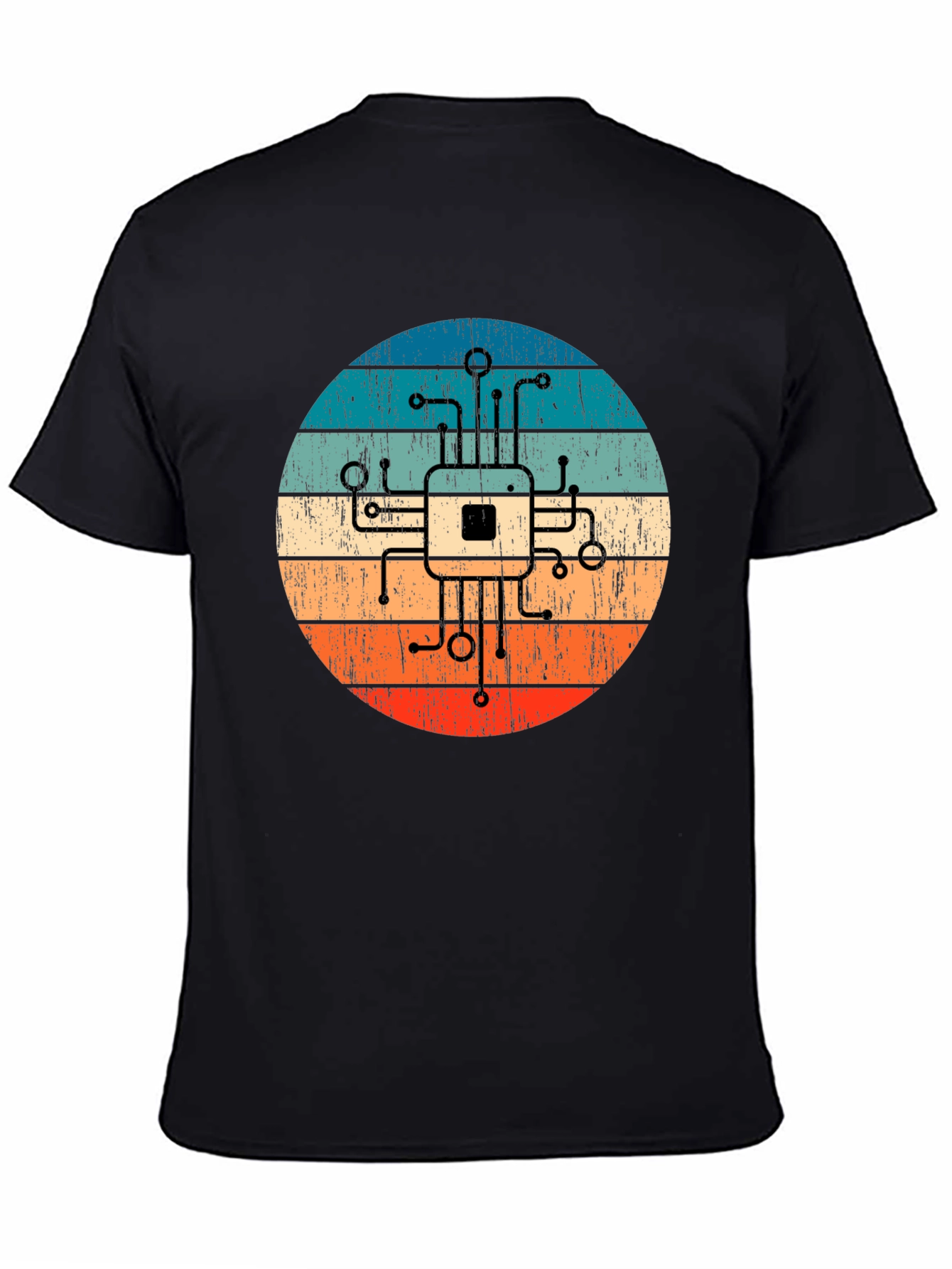 Retro Circuit Board Graphic Tee - Geek Chic Style