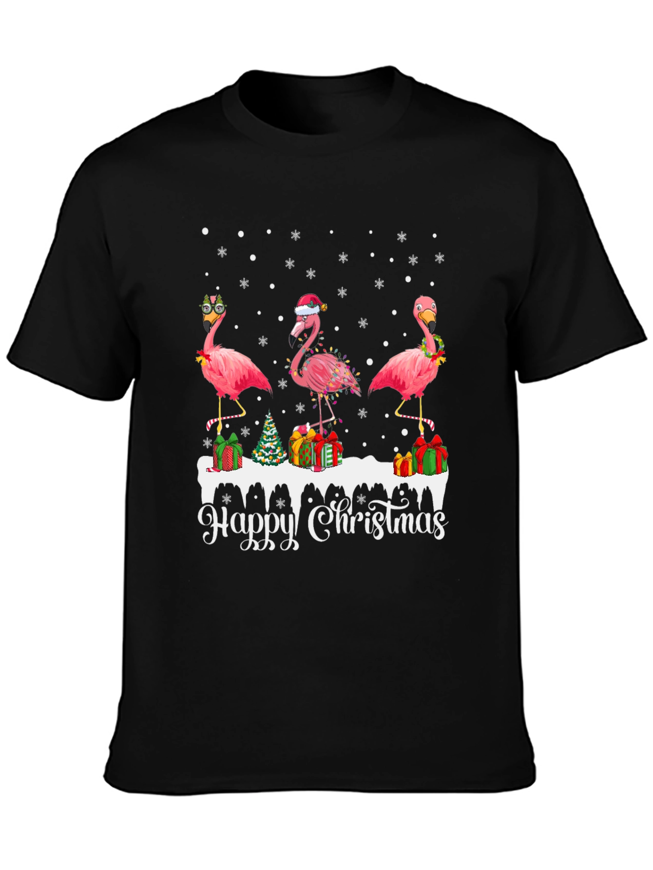 Festive Flamingo Christmas T-Shirt