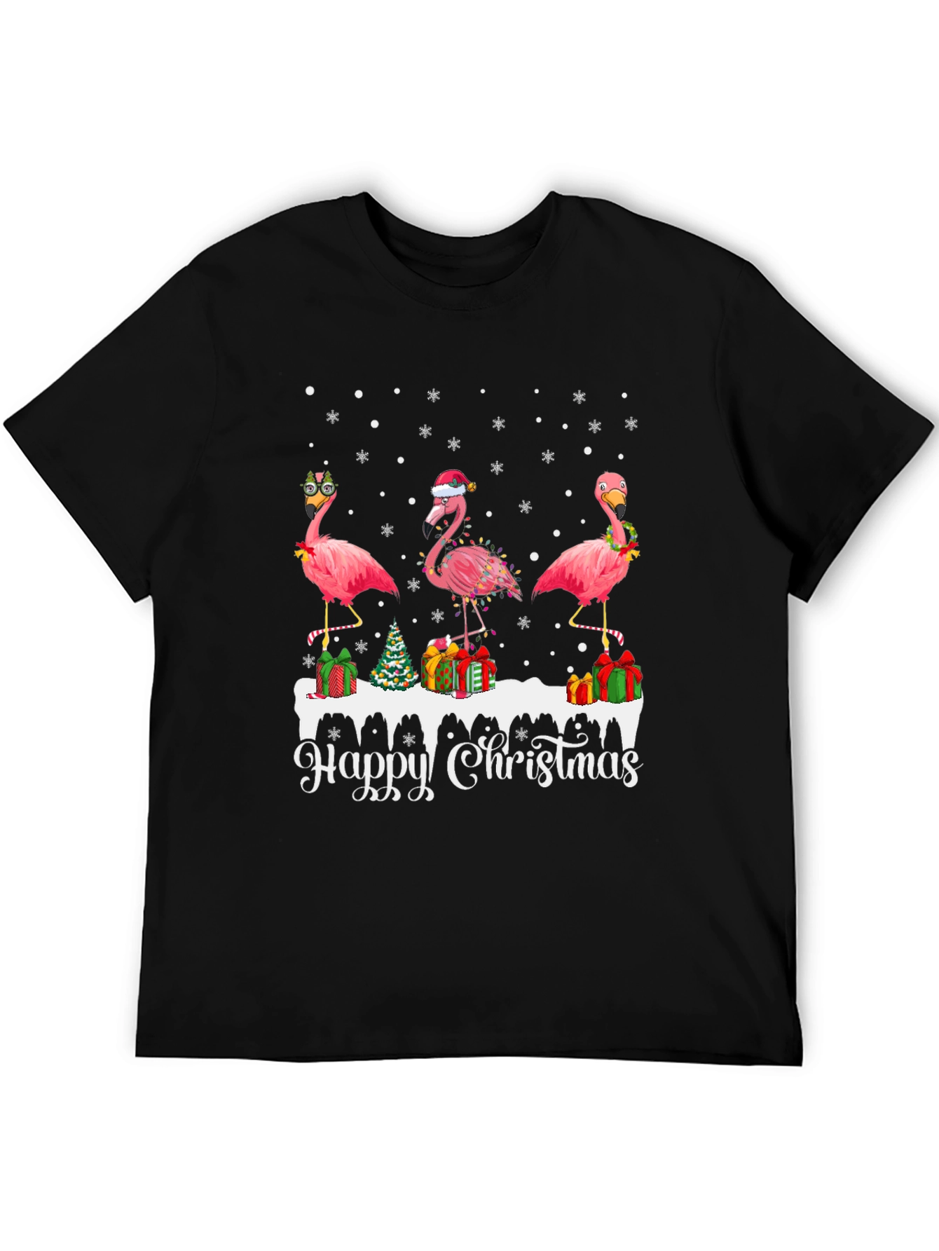 Festive Flamingo Christmas T-Shirt