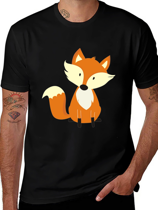 Cute Fox Graphic Tee - Soft Black T-Shirt