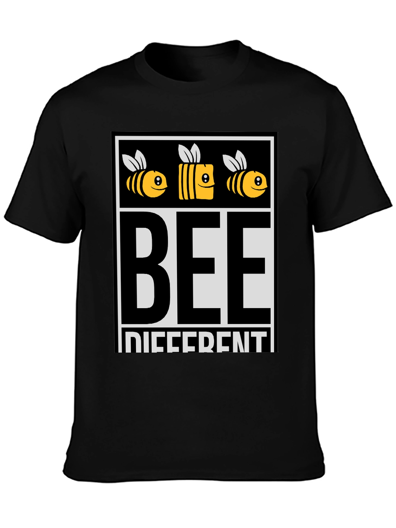 Bee Different Graphic Tee - Black Cotton T-Shirt