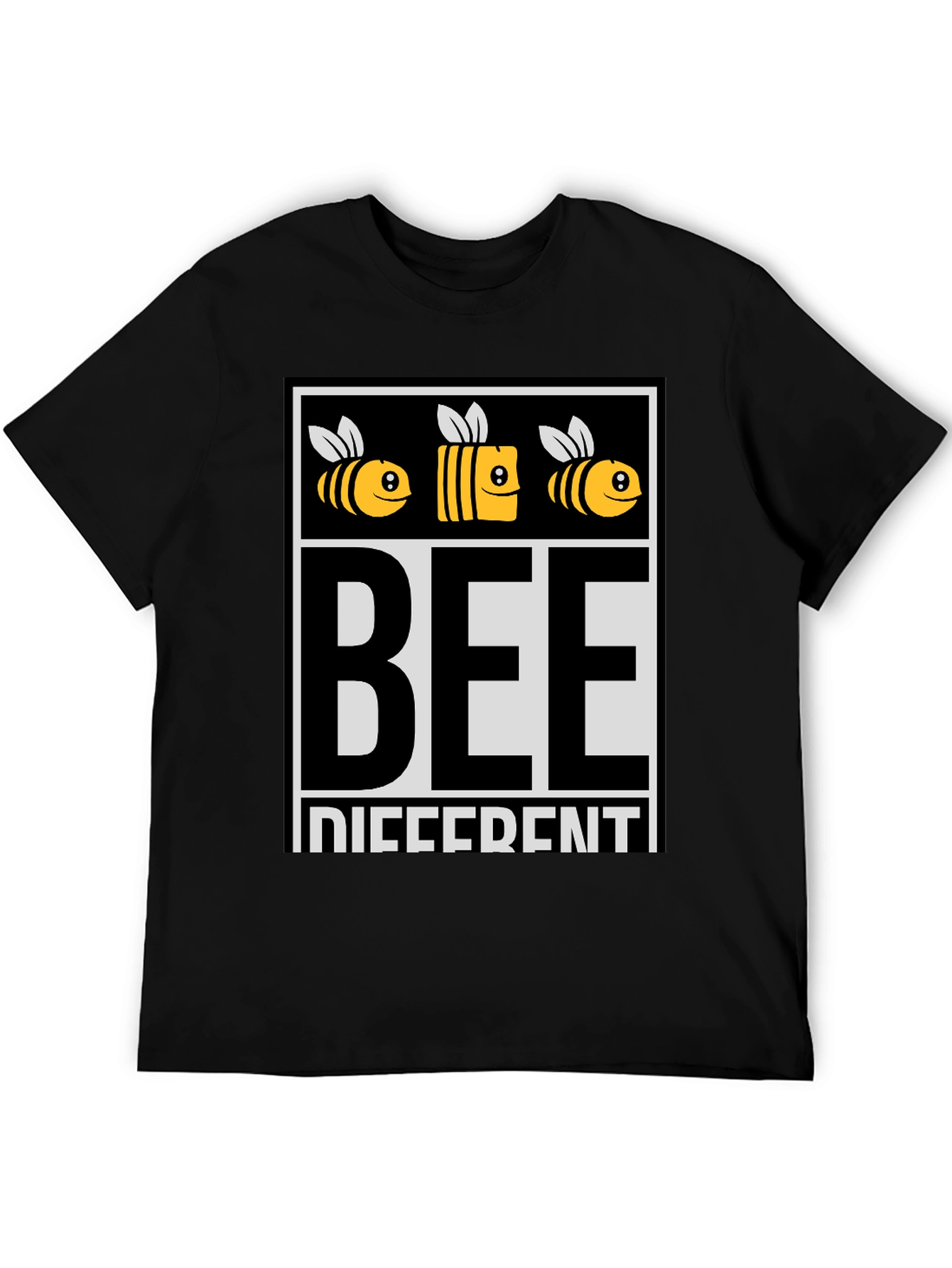 Bee Different Graphic Tee - Black Cotton T-Shirt