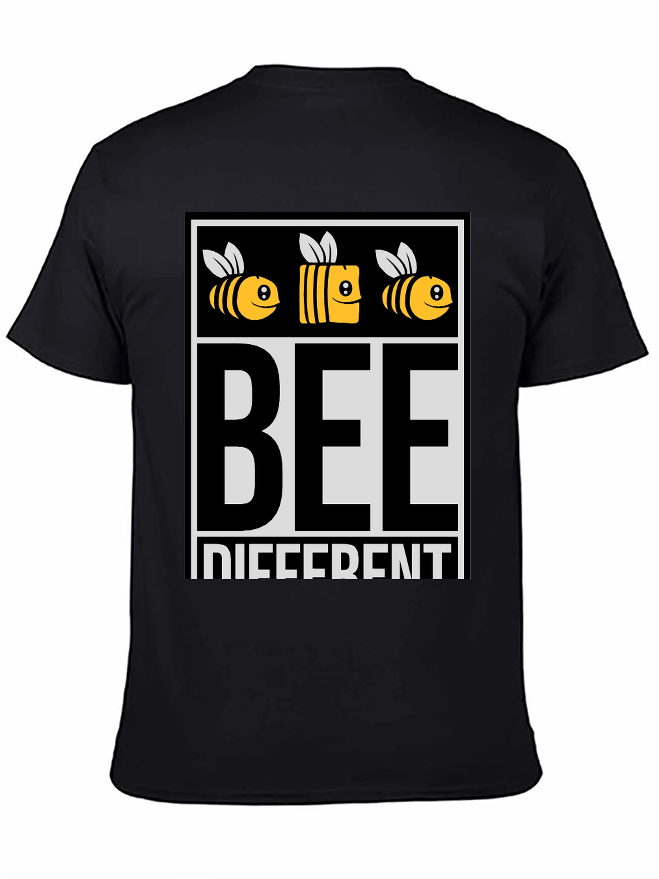 Bee Different Graphic Tee - Black Cotton T-Shirt