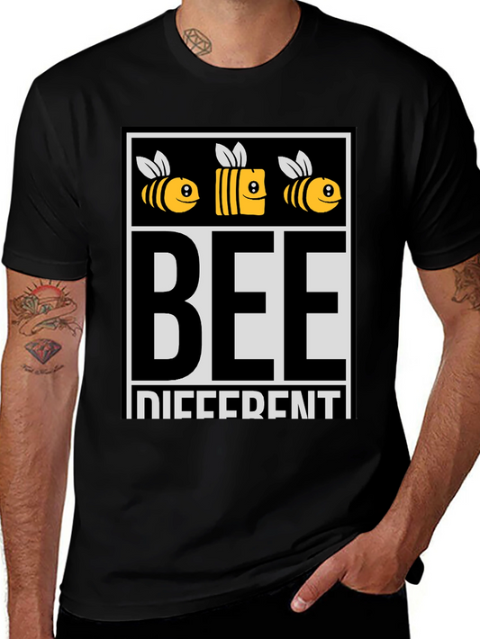 Bee Different Graphic Tee - Black Cotton T-Shirt
