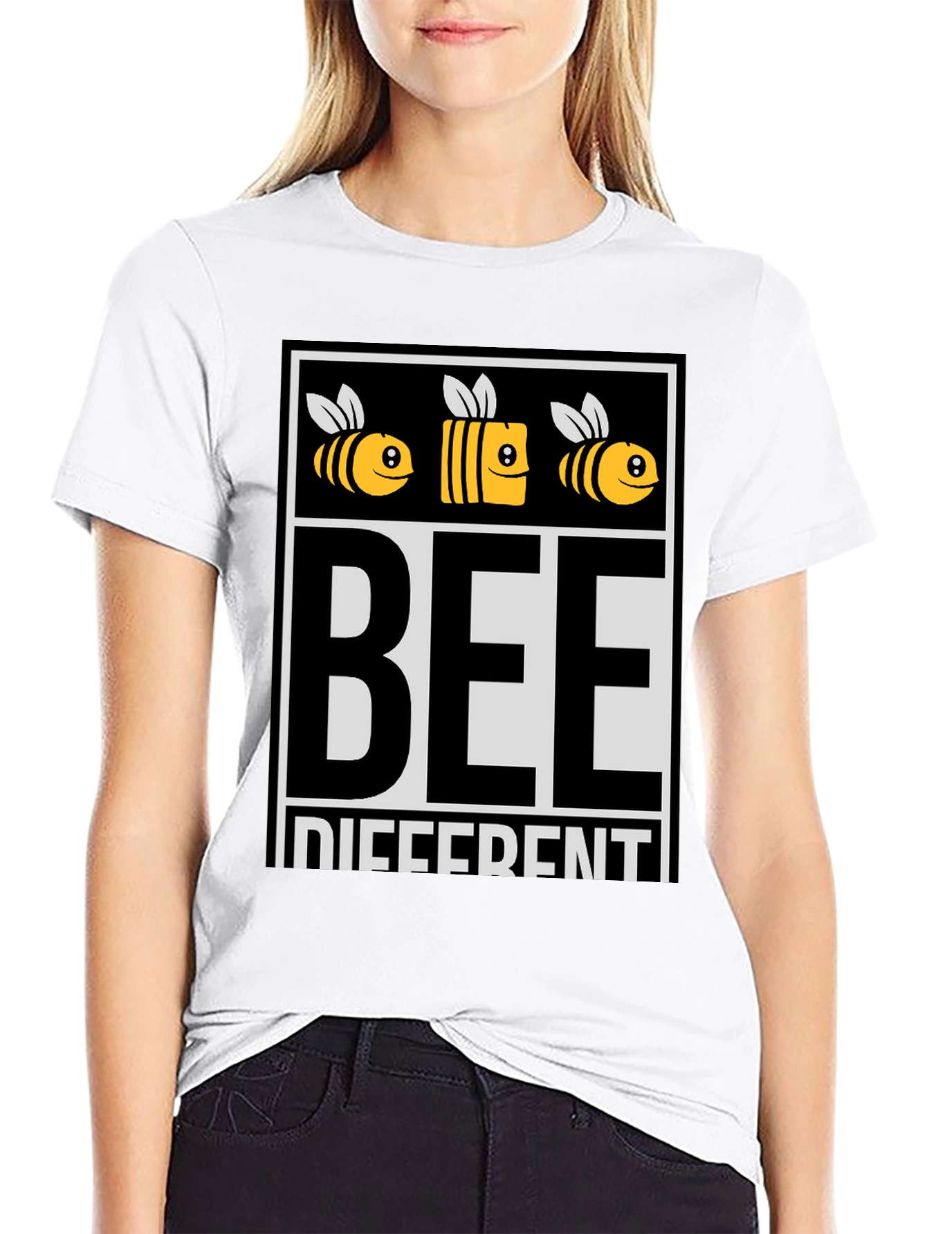 Bee Different Graphic Tee - Black Cotton T-Shirt
