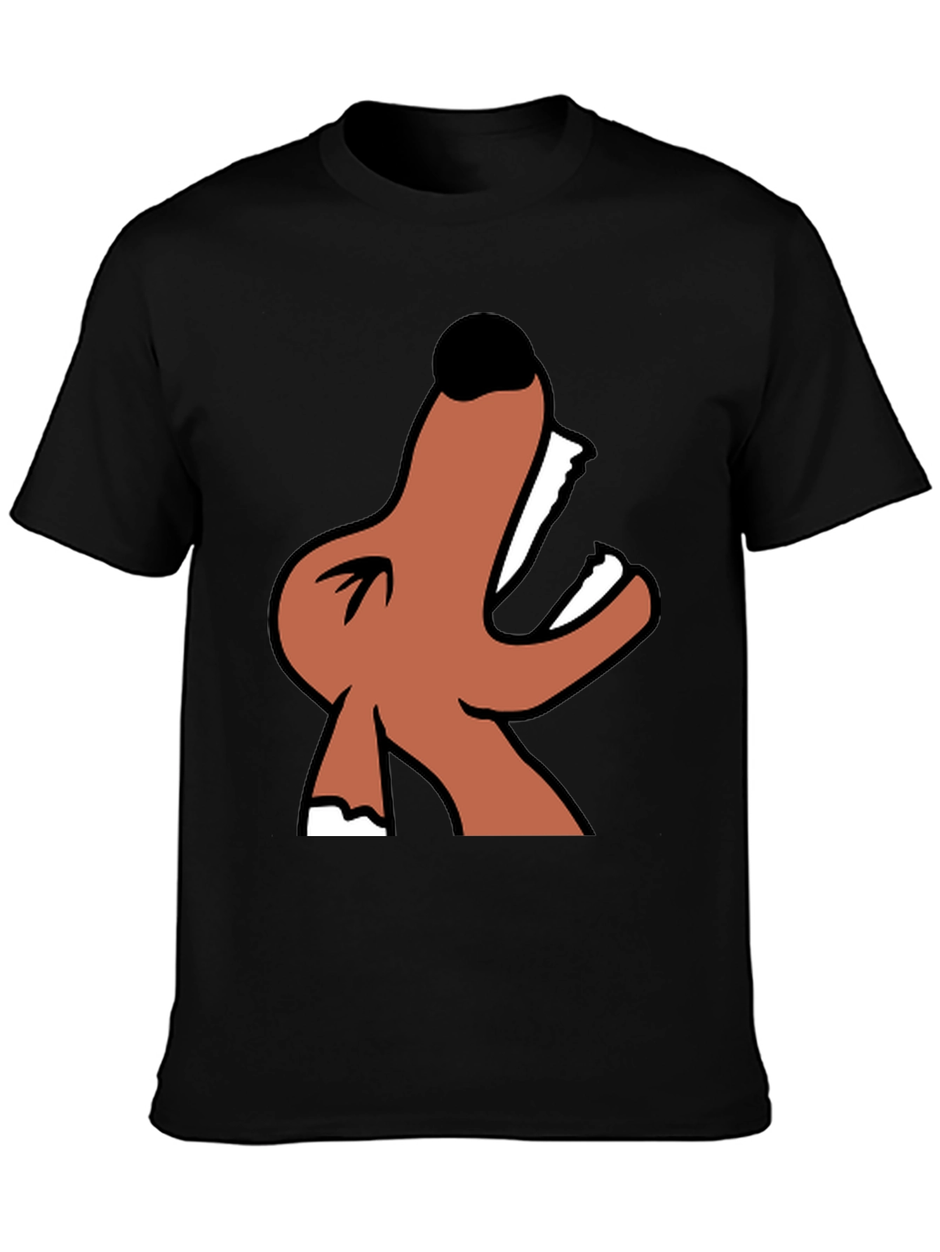 Cartoon Dog Graphic Black T-Shirt