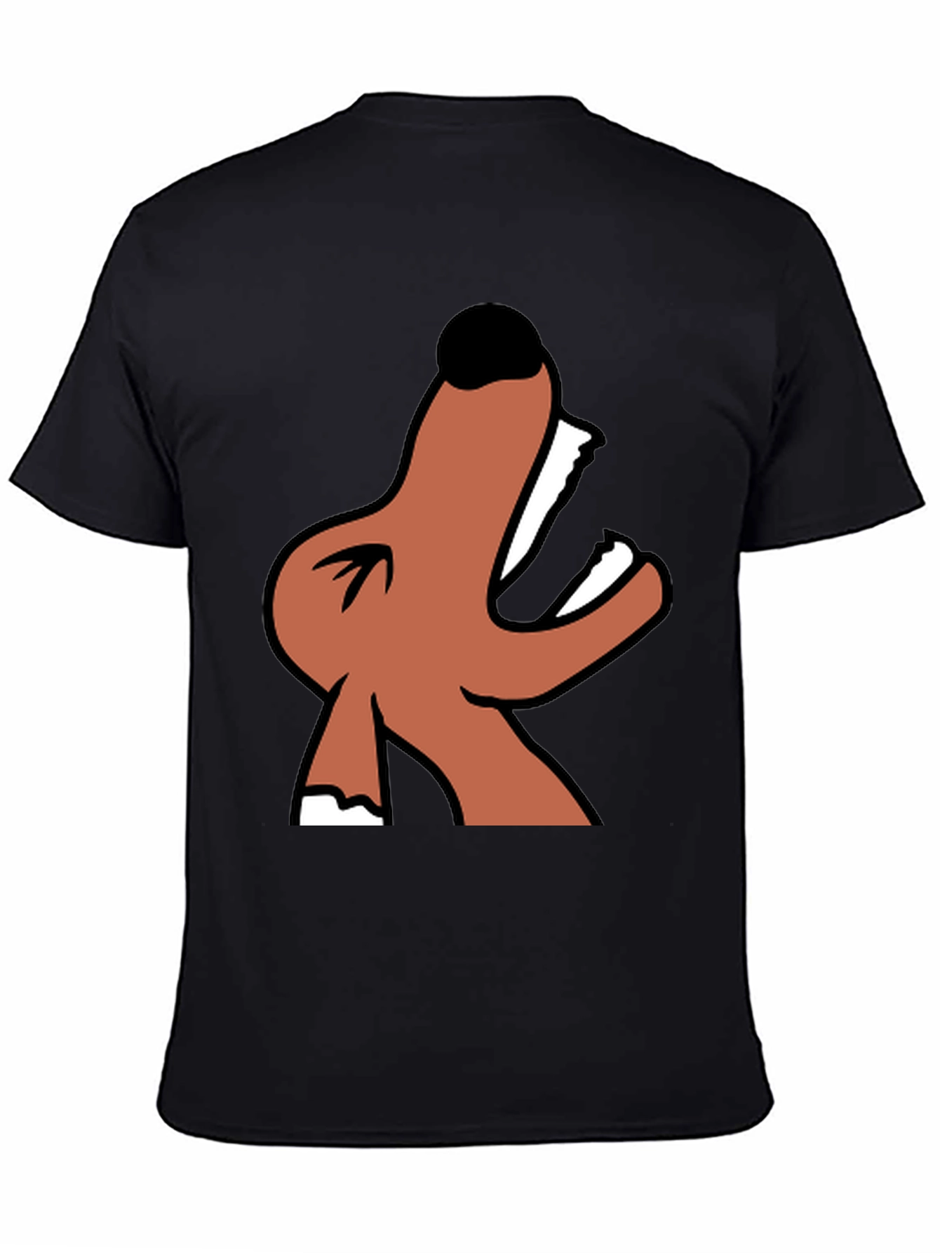 Cartoon Dog Graphic Black T-Shirt