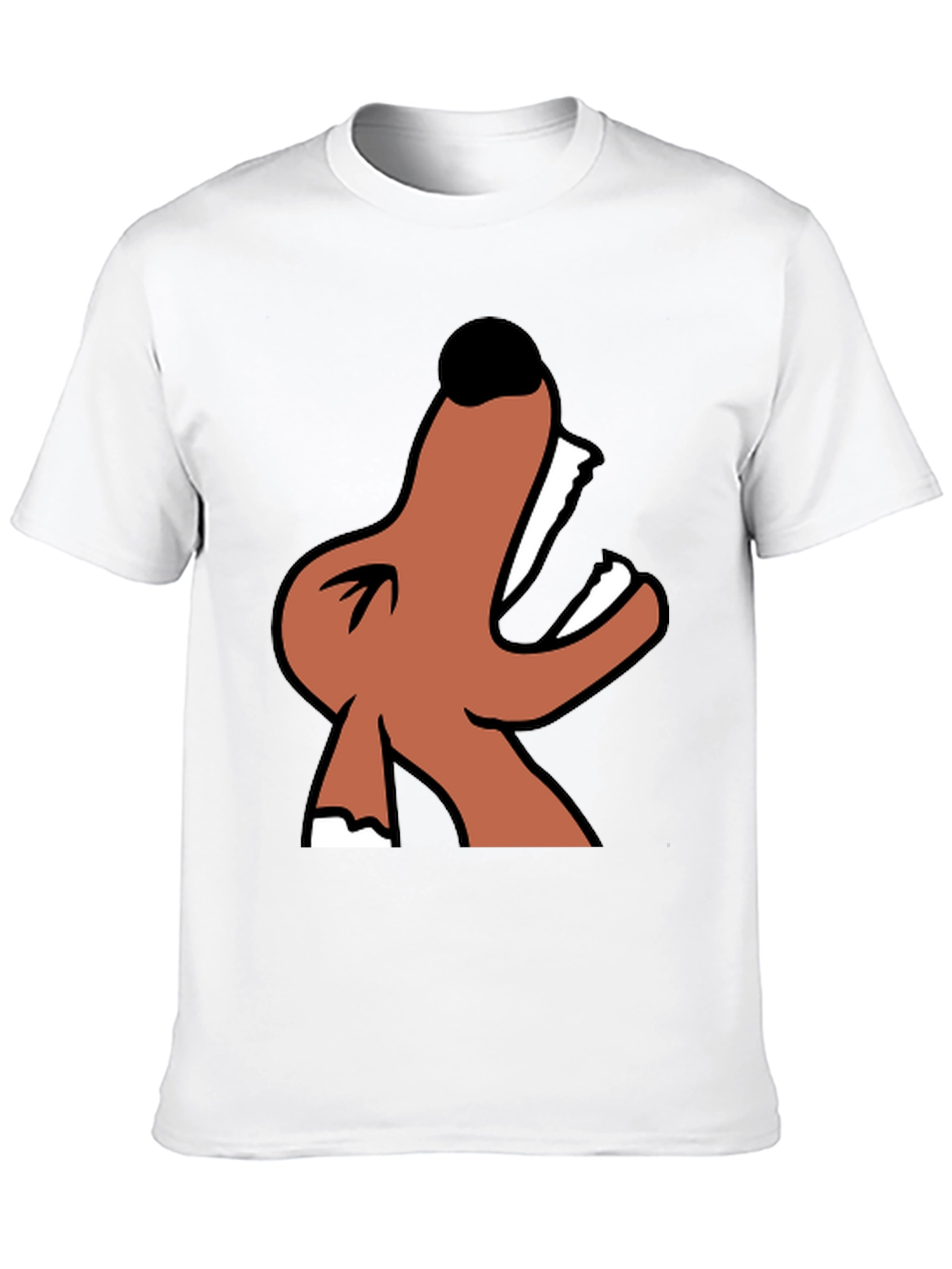 Cartoon Dog Graphic Black T-Shirt