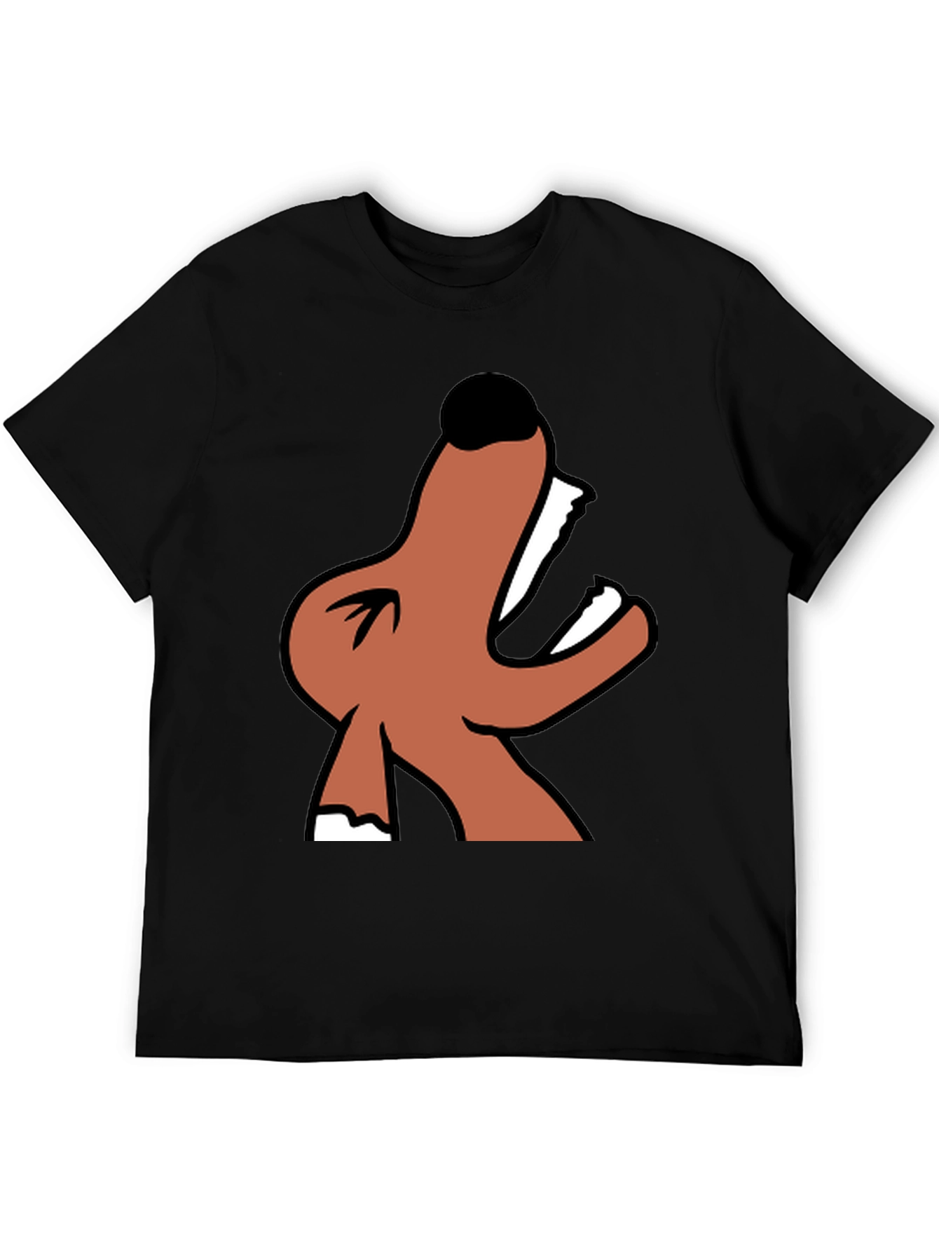 Cartoon Dog Graphic Black T-Shirt