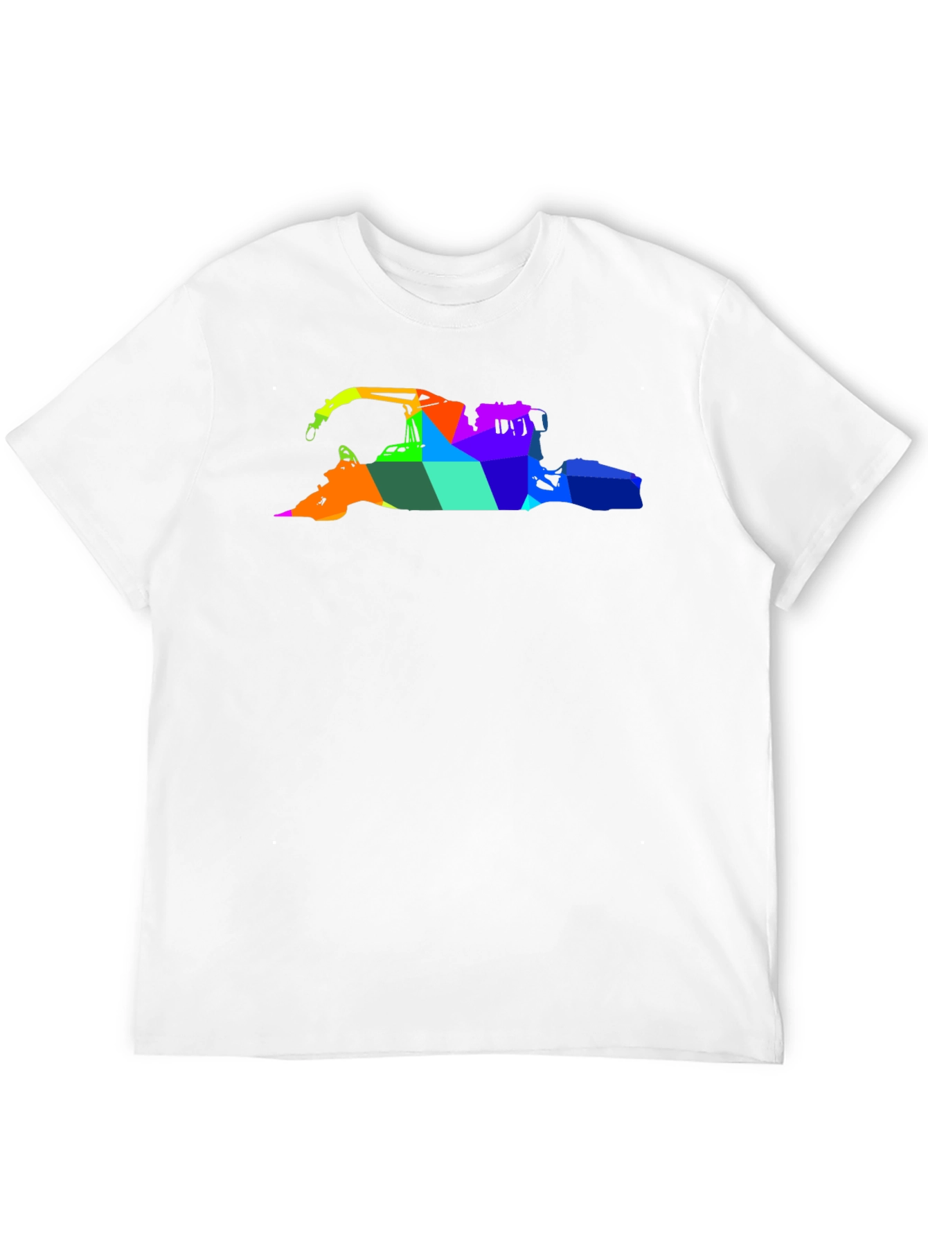 Abstract Rainbow Crane Black T-Shirt