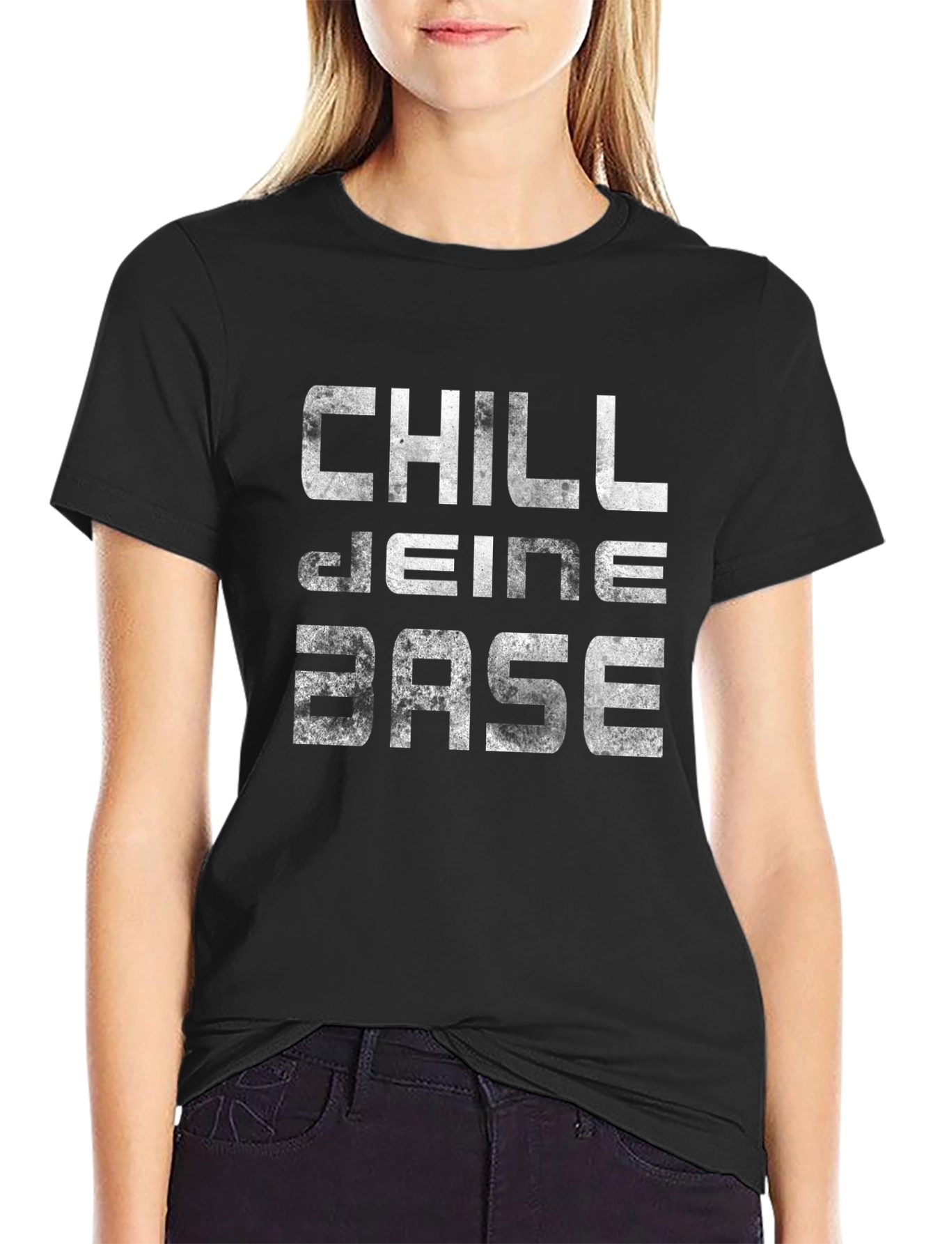 Chill Deine Base Mens Black Graphic T-Shirt